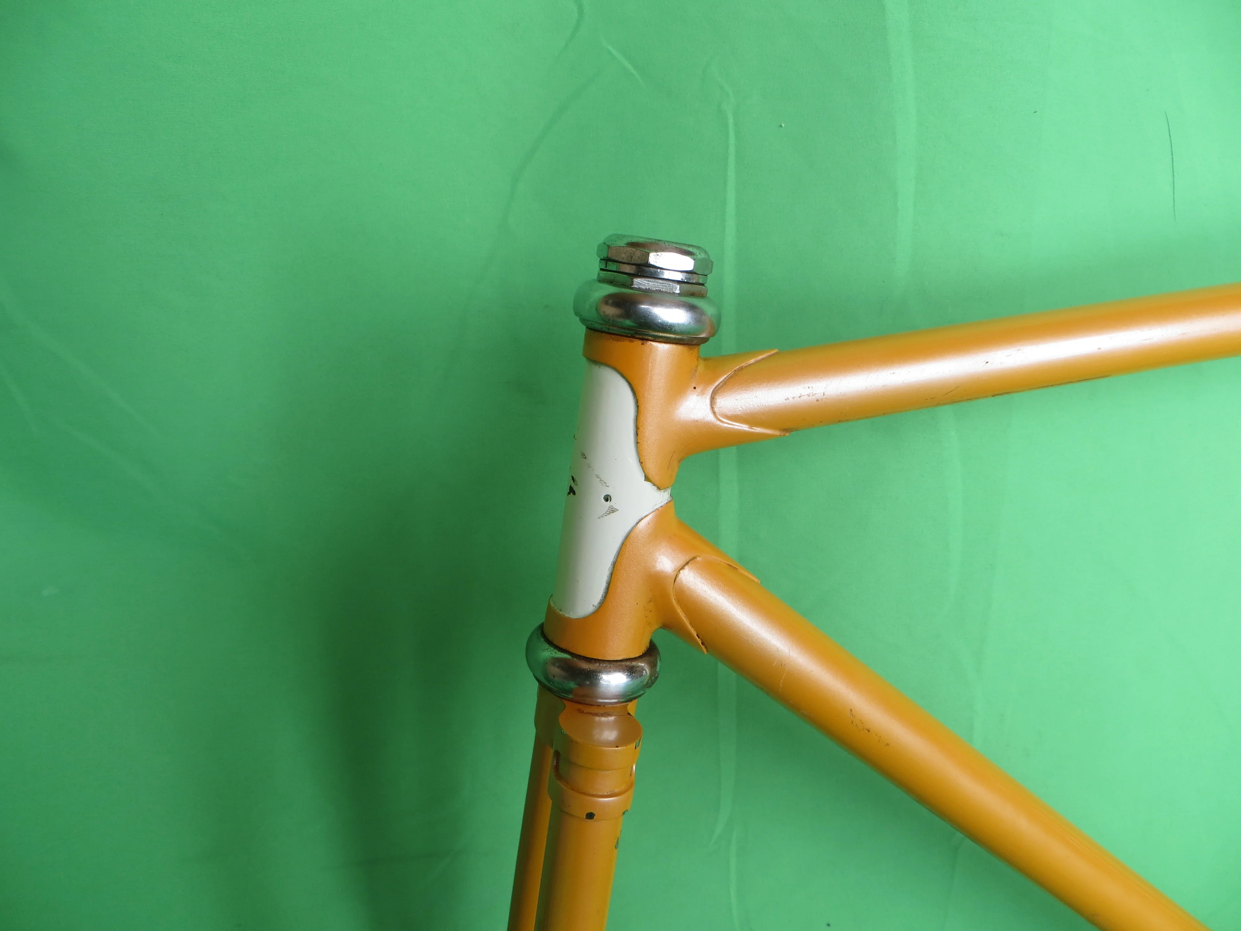 70's Everest?? Vintage Unknown Japanese Keirin Track Frame Campy Dropouts/Trackends // Orange  // 51cm - Image 2