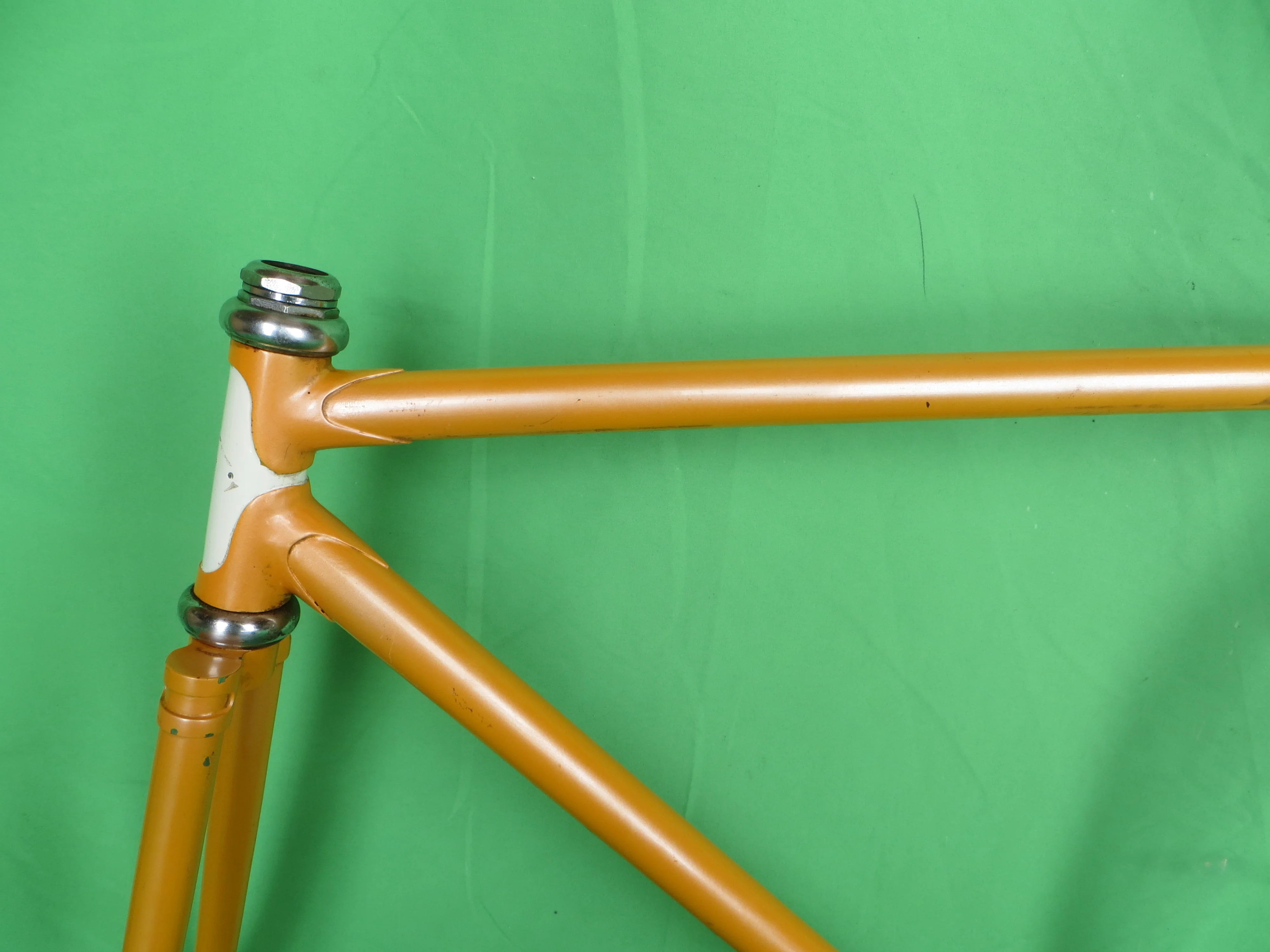 70's Everest?? Vintage Unknown Japanese Keirin Track Frame Campy Dropouts/Trackends // Orange  // 51cm - Image 4