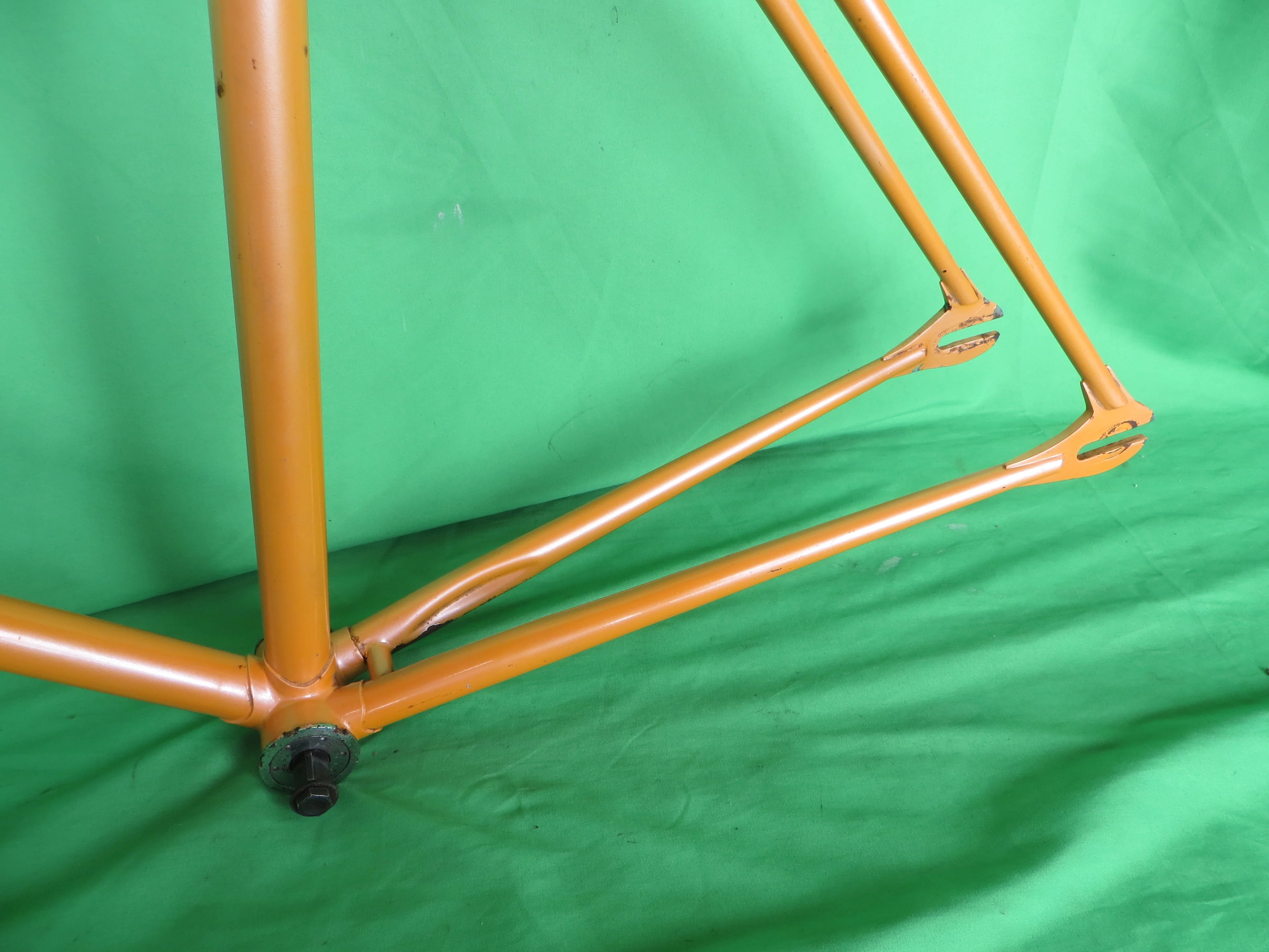 70's Everest?? Vintage Unknown Japanese Keirin Track Frame Campy Dropouts/Trackends // Orange  // 51cm - Image 7