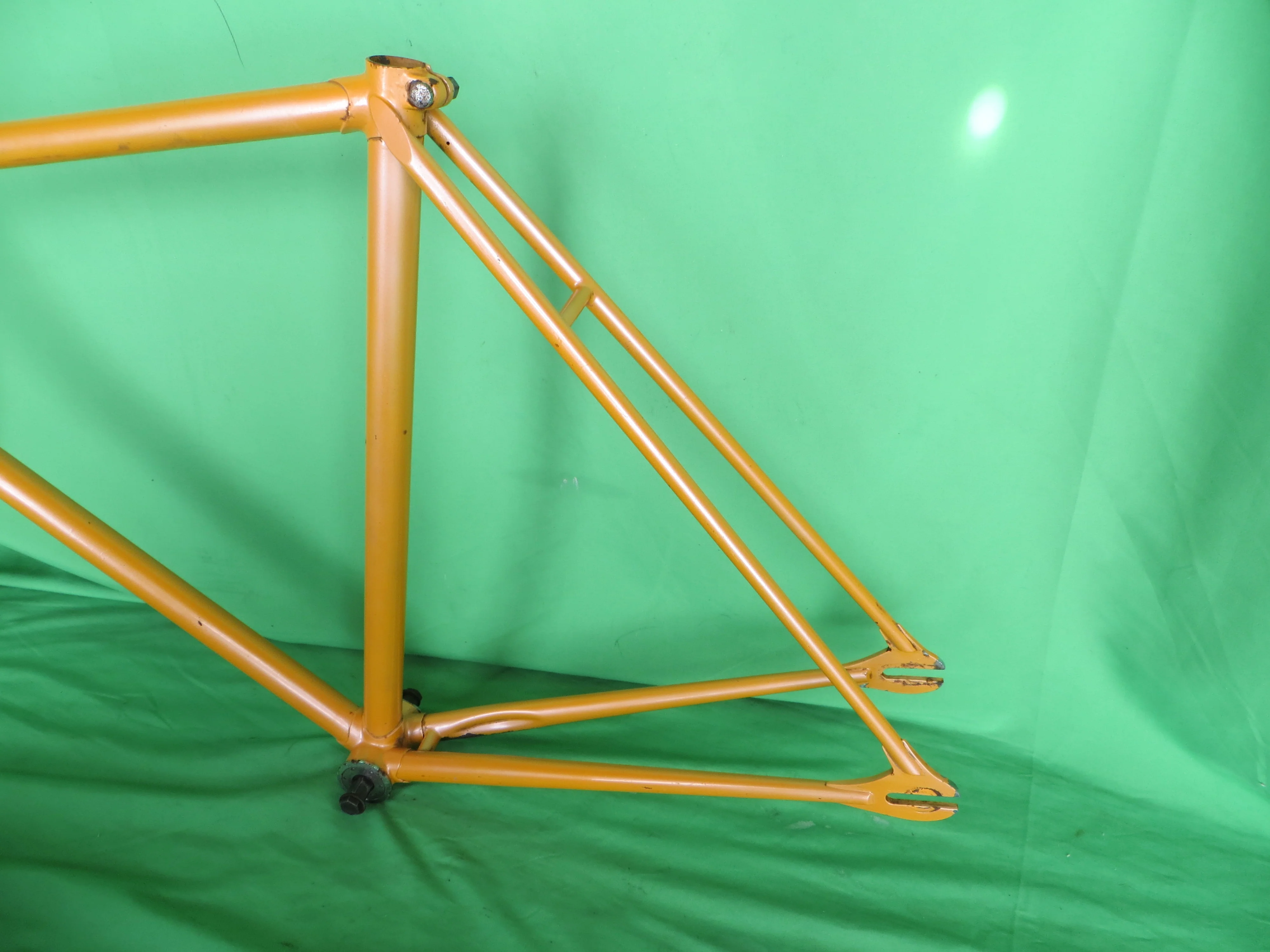 70's Everest?? Vintage Unknown Japanese Keirin Track Frame Campy Dropouts/Trackends // Orange  // 51cm - Image 8