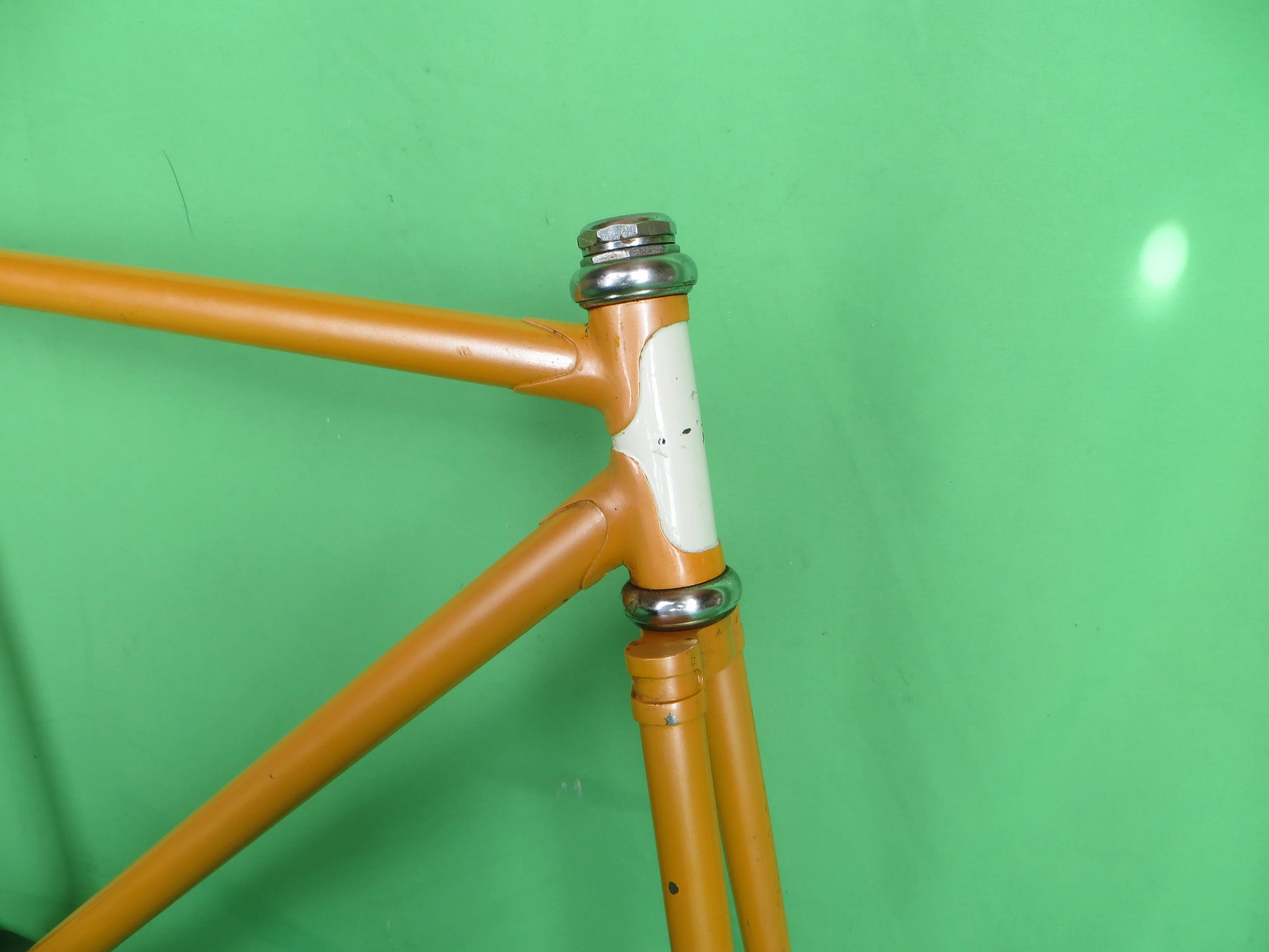 70's Everest?? Vintage Unknown Japanese Keirin Track Frame Campy Dropouts/Trackends // Orange  // 51cm - Image 9