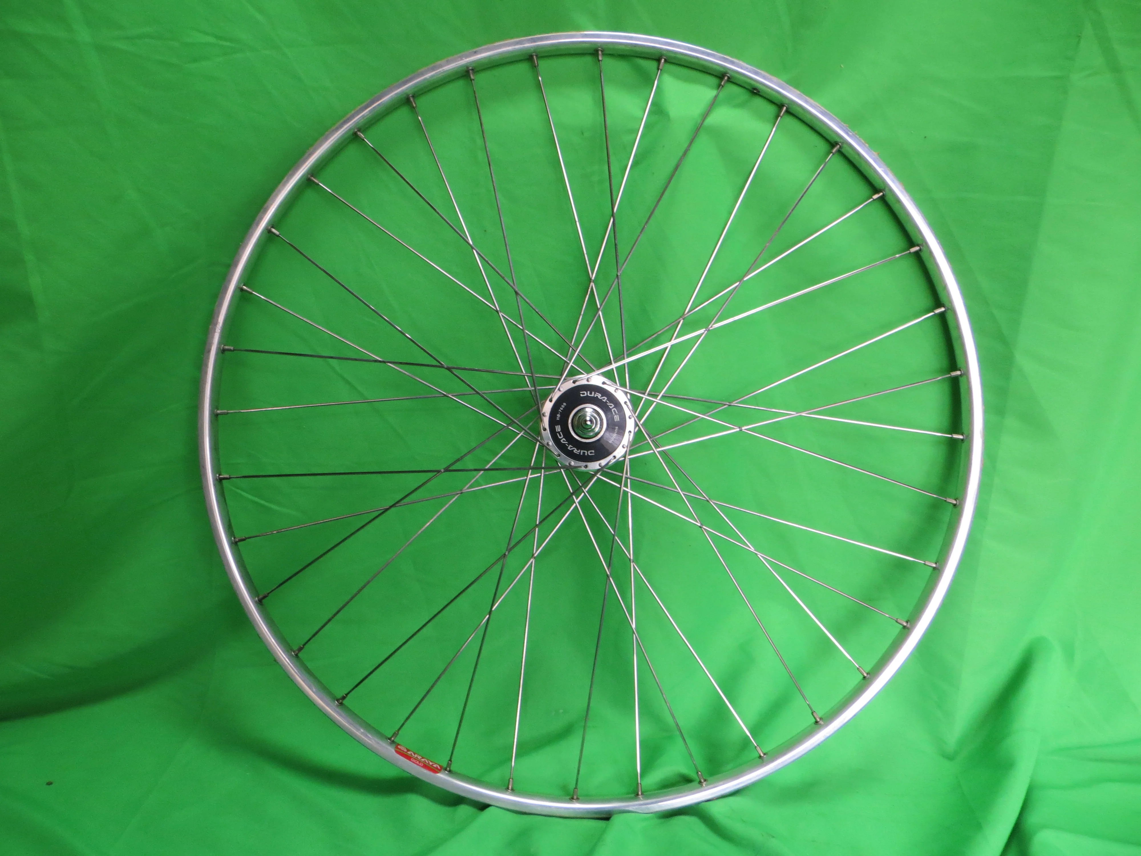 Araya Gold 16B 700c Tubular NJS rim, Shimano Dura Ace HB-7600 36H NJS 100mm/9mm Front Hub (24110504) - Image 4