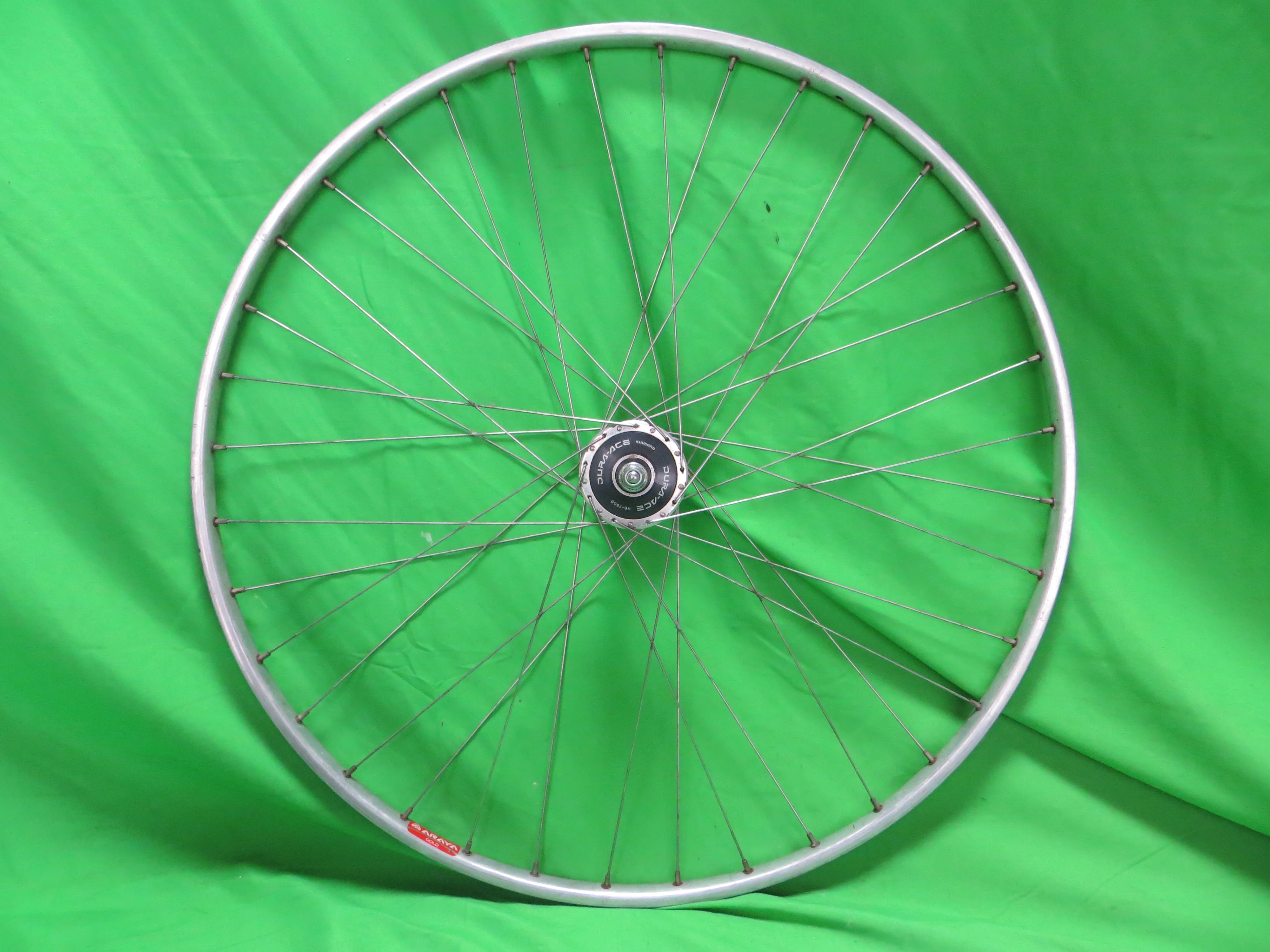 Araya Gold 16B NJS 700c 36H Tubular Rim, Shimano Dura Ace HB-7600 100mm/9mm NJS Front Hub (24040318) - Image 4