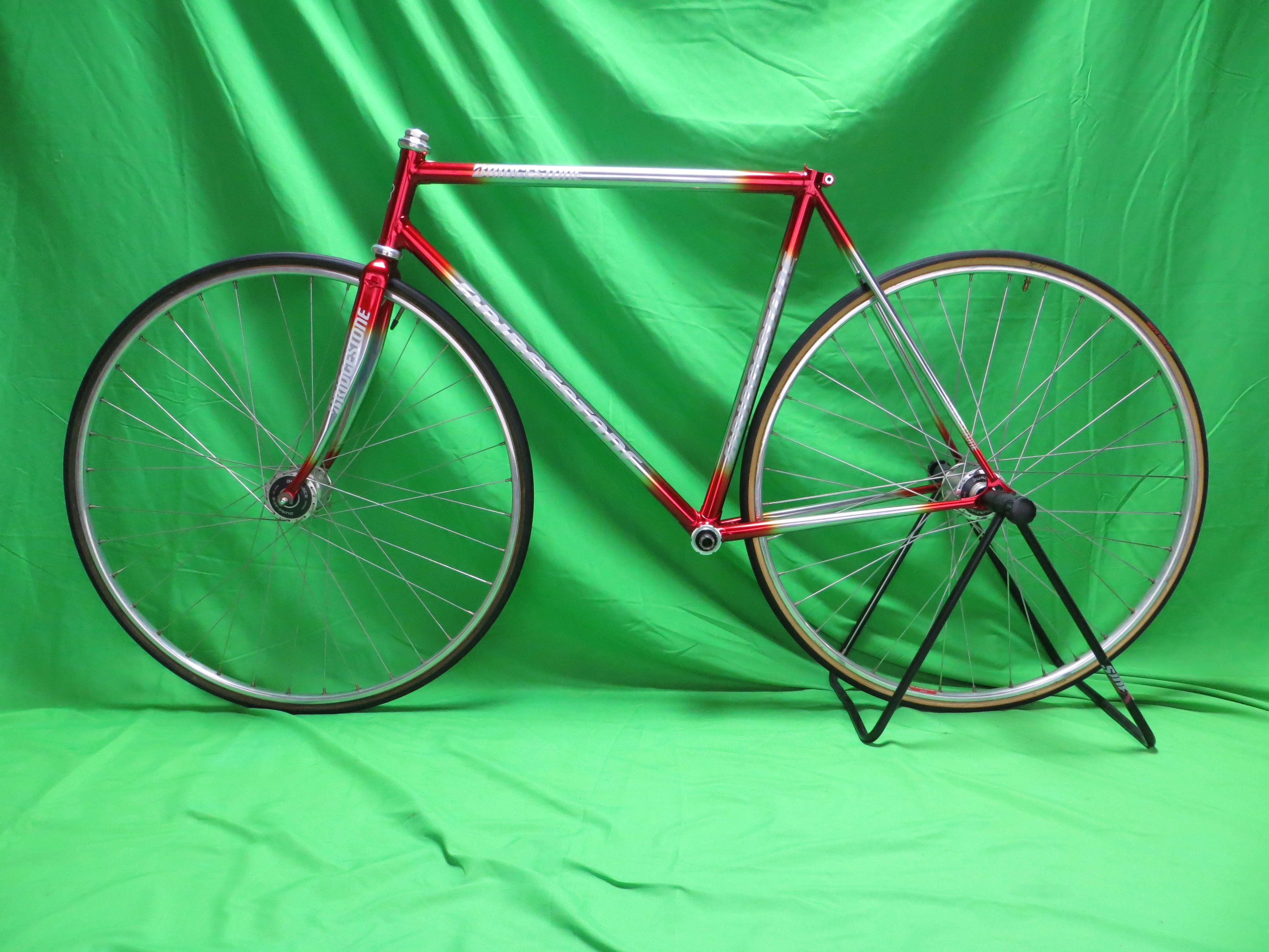 Bridgestone Columbus Max Fork // Candy Red / Chrome Plating Fade // 53cm - Image 15