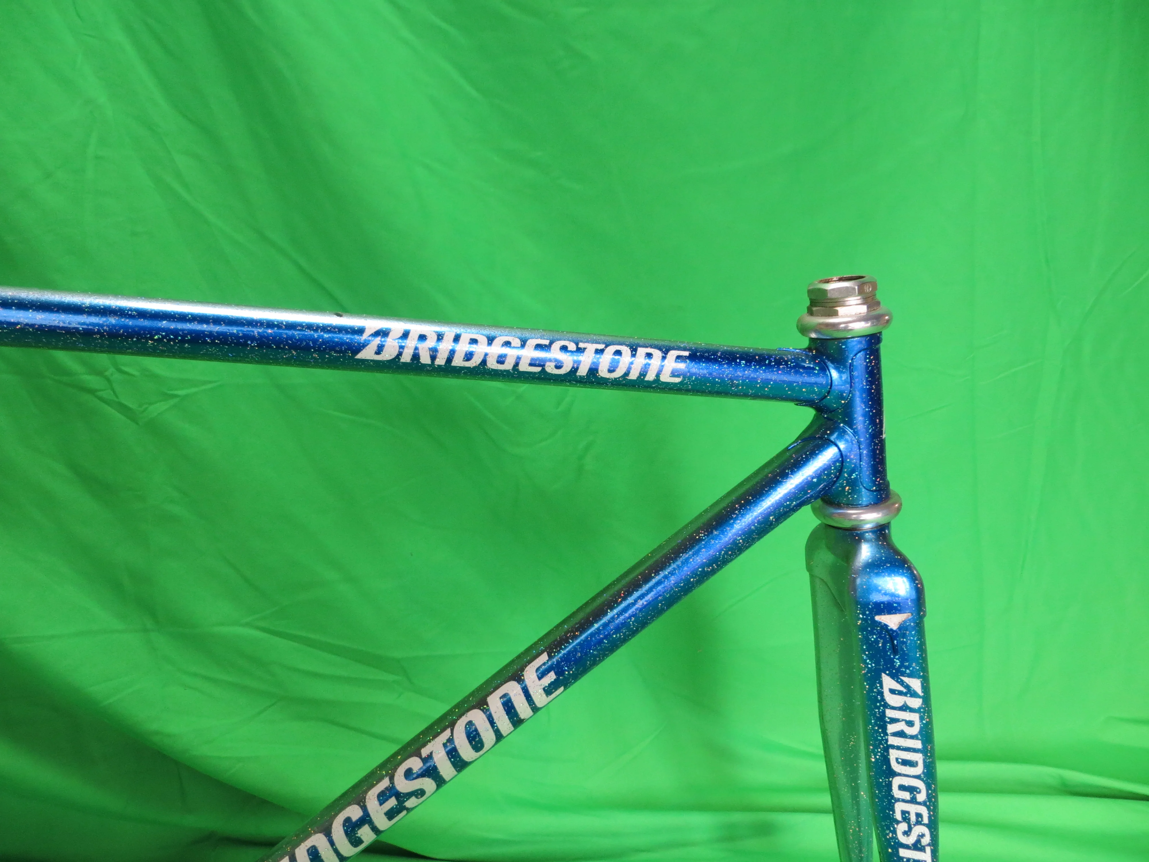 Bridgestone Columbus Max Fork // Blue Metallic Silver Fade with Super Rainbow Flake // 48.5cm - Image 11