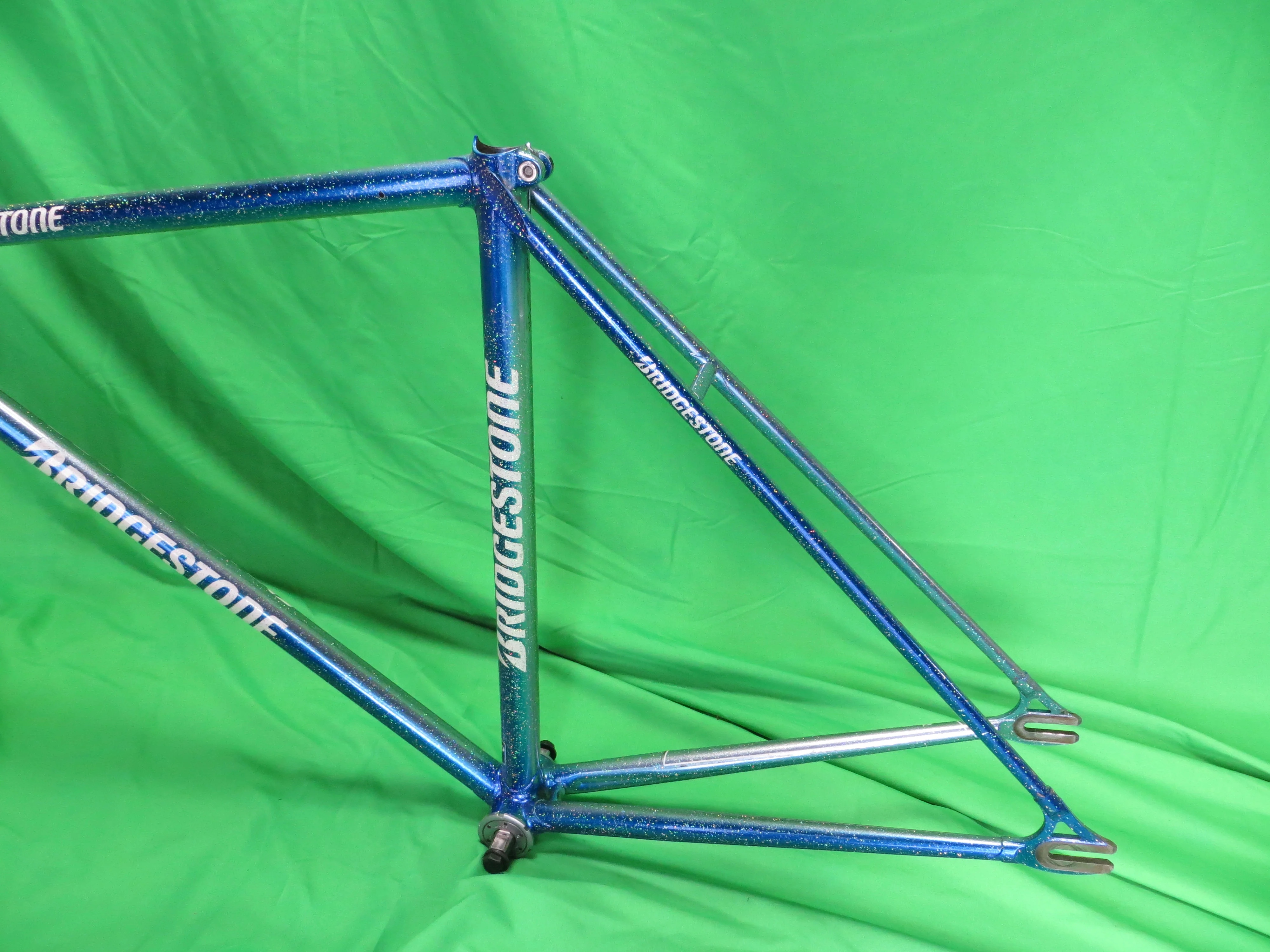 Bridgestone Columbus Max Fork // Blue Metallic Silver Fade with Super Rainbow Flake // 48.5cm - Image 8