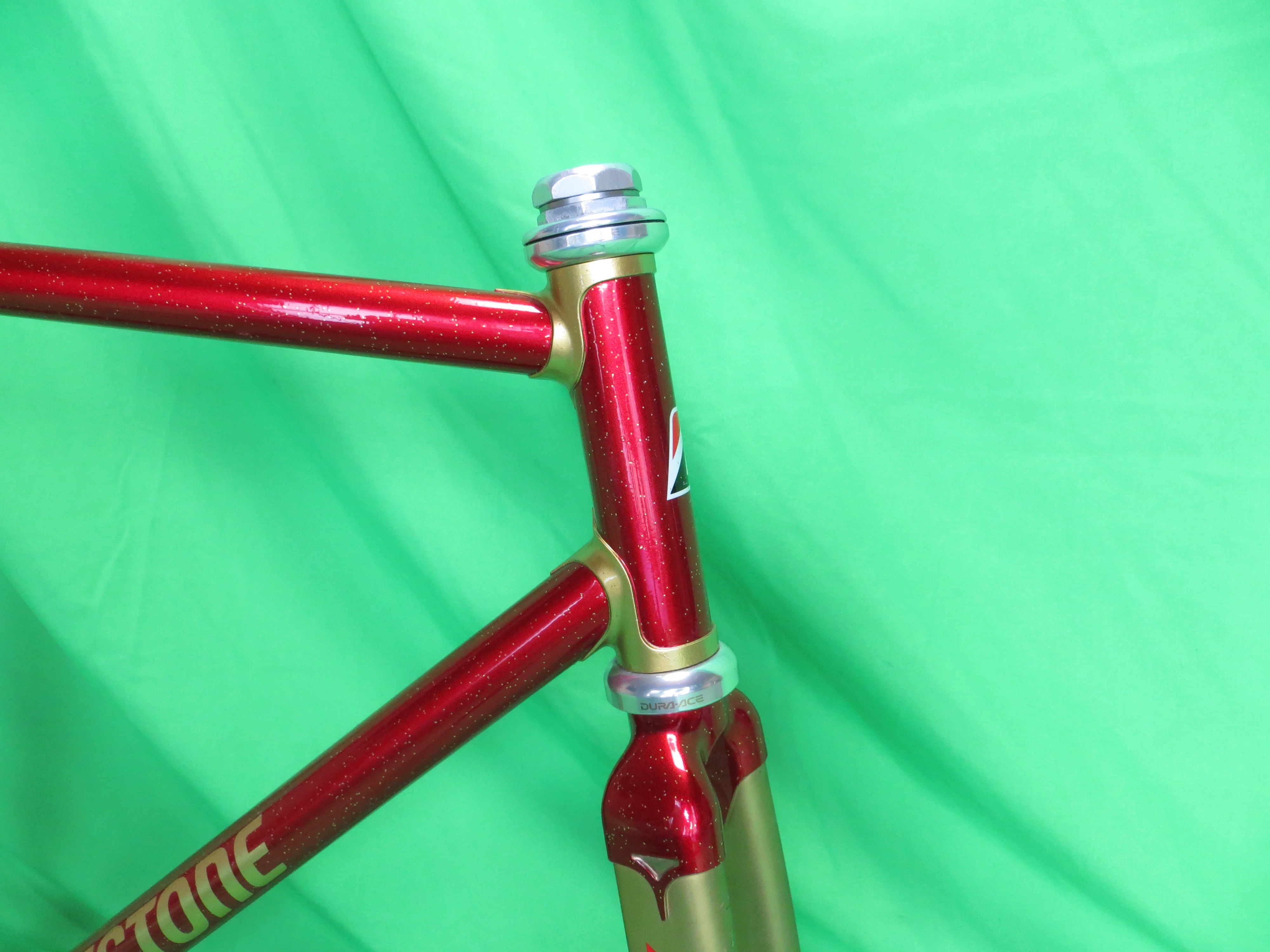 BRIDGESTONE Columbus Max Fork // Red / Gold Lugs with Gold Flake // 53.5cm - Image 10