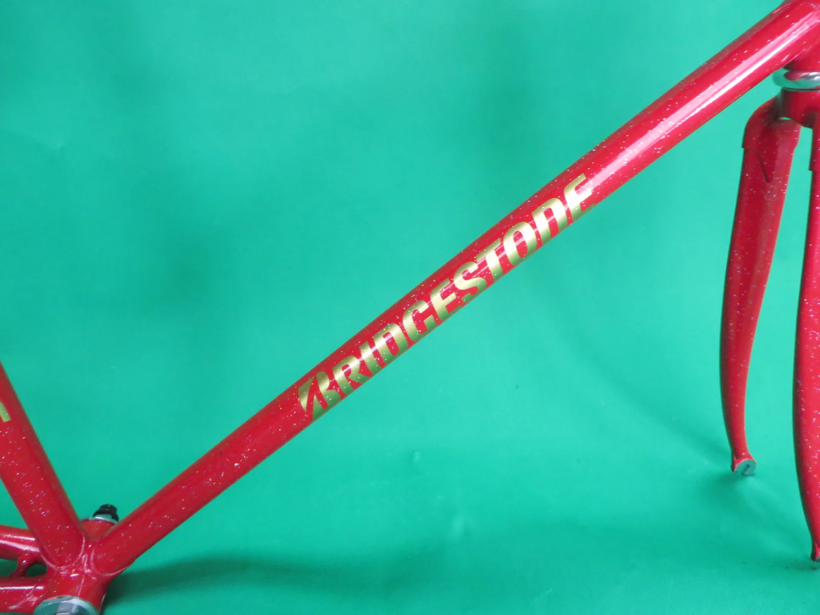 Bridgestone Columbus Max Fork // Red with rainbow flake // 50.5cm - Image 13