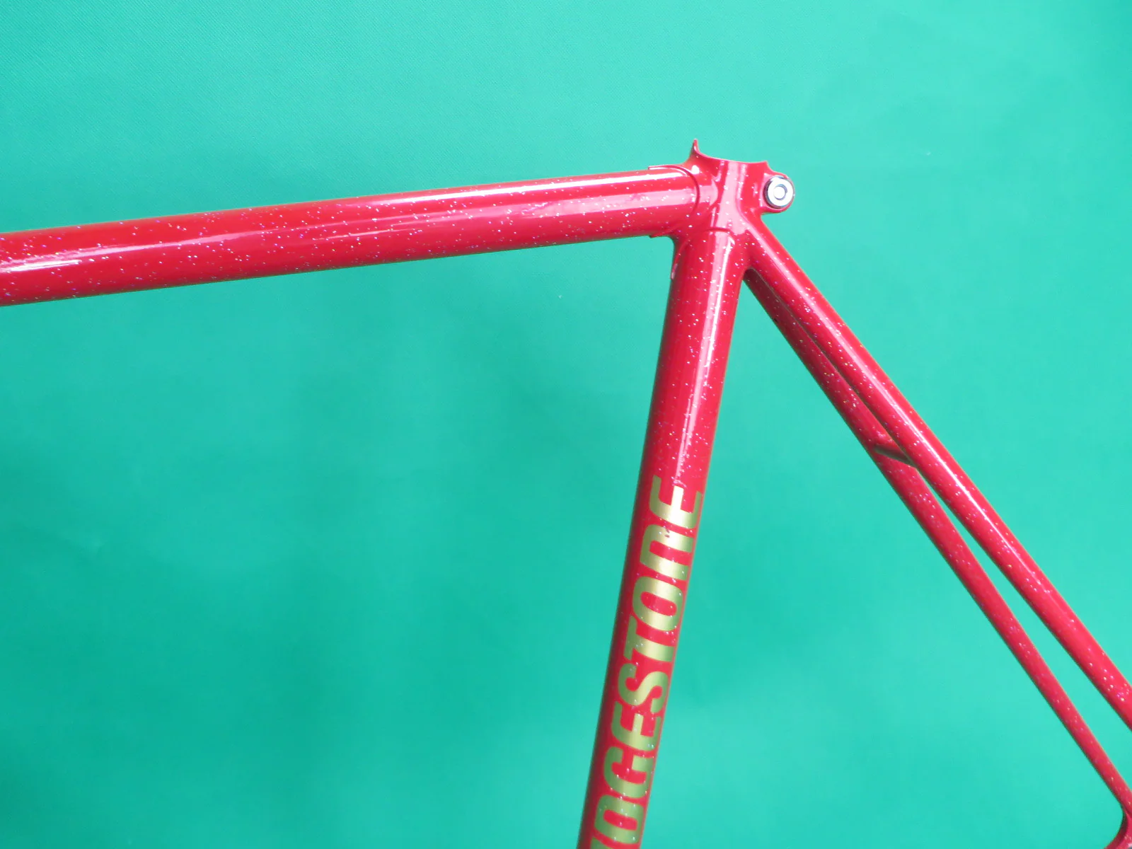Bridgestone Columbus Max Fork // Red with rainbow flake // 50.5cm - Image 5
