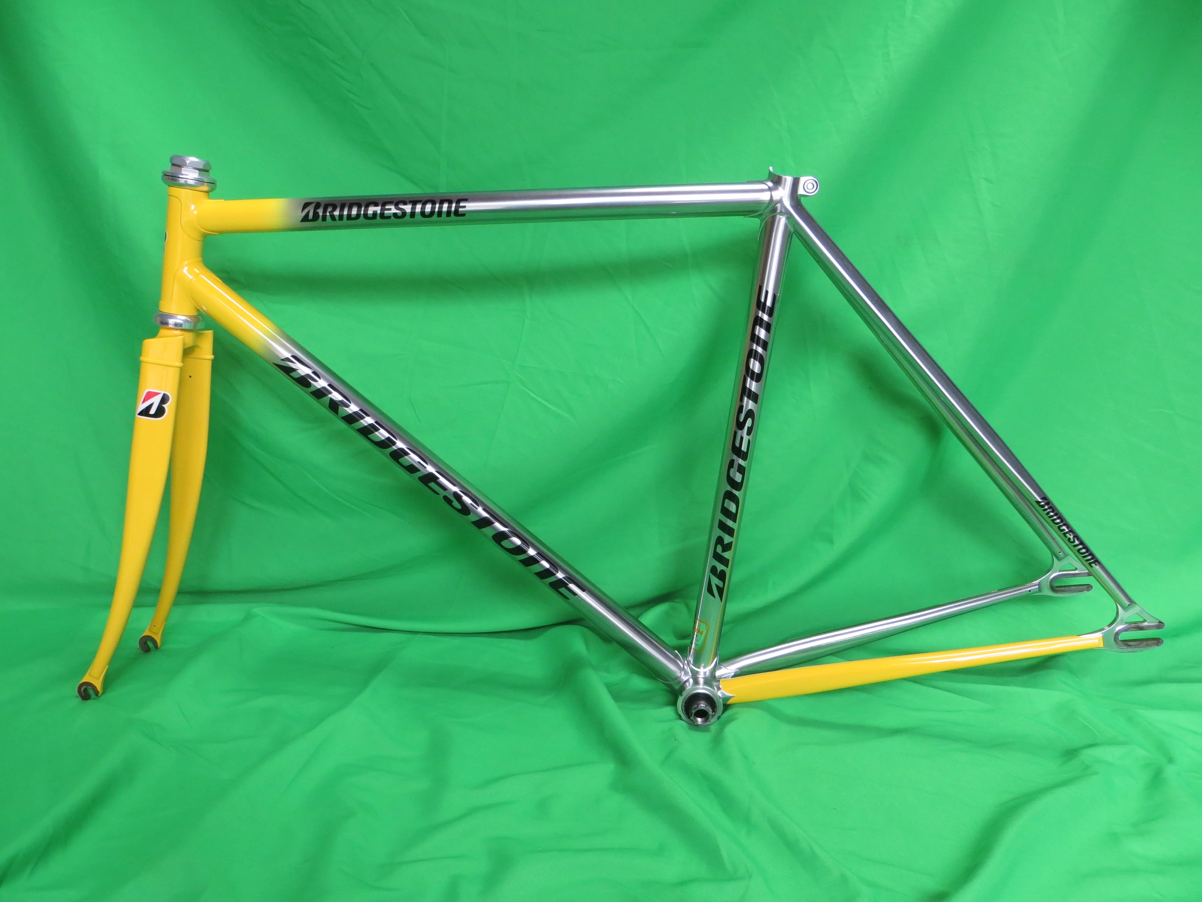 Bridgestone Columbus Max Frok/ Tange Ultimate Keirin // Mach Silver / Yellow // 49.5cm