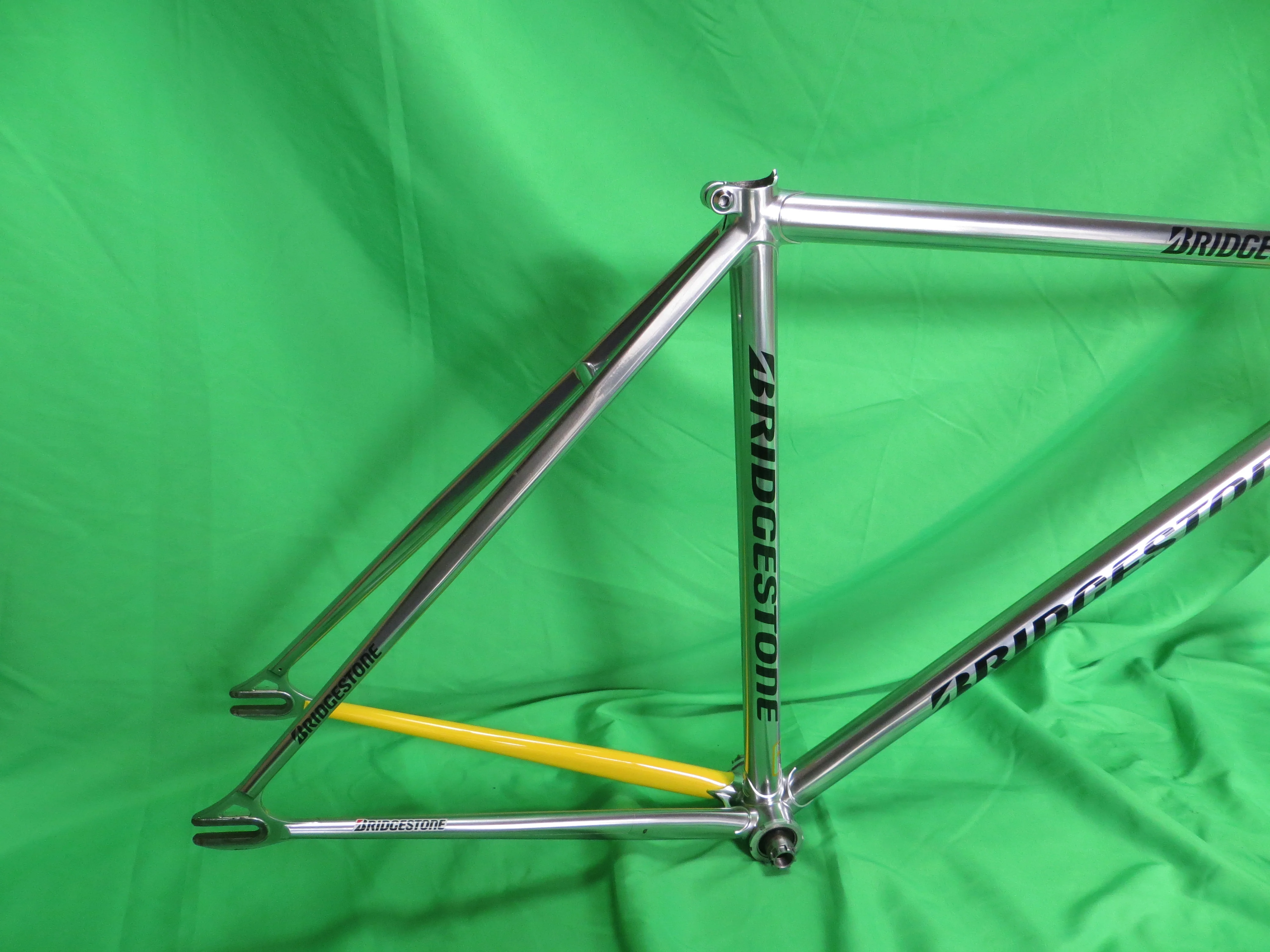Bridgestone Columbus Max Frok/ Tange Ultimate Keirin // Mach Silver / Yellow // 49.5cm - Image 15