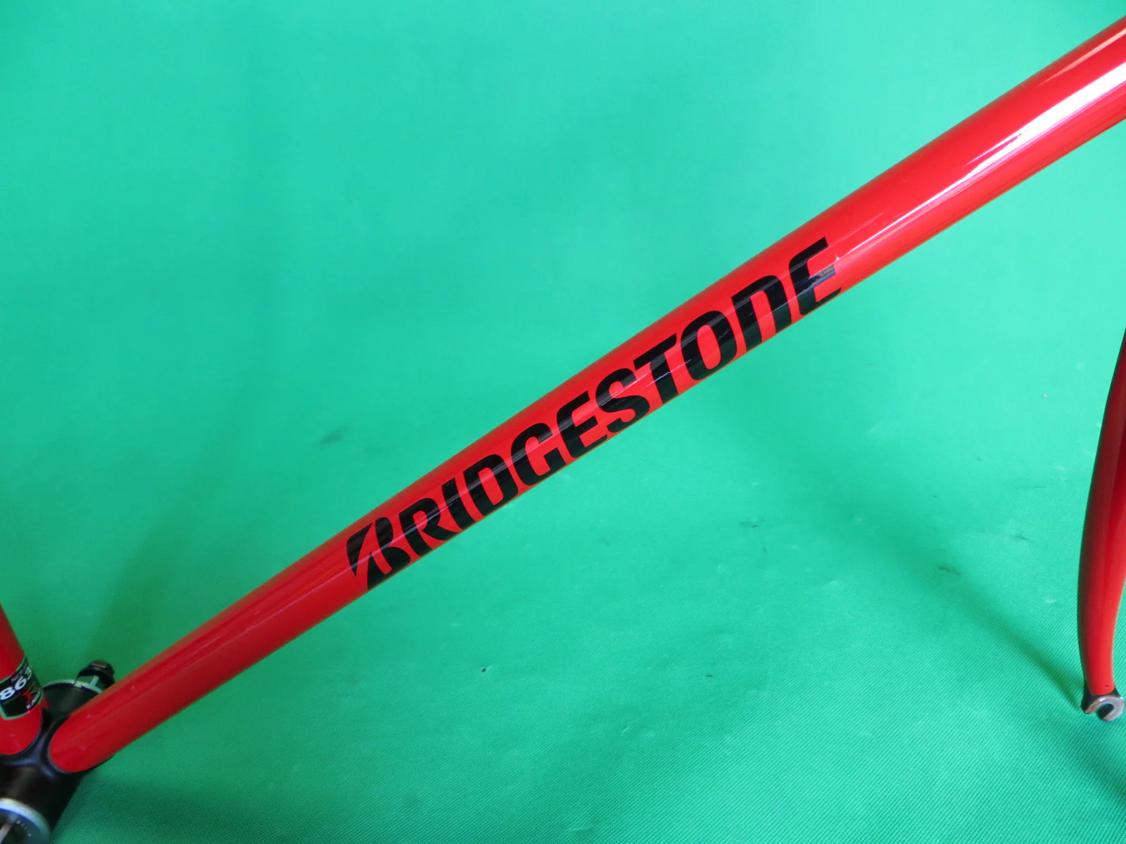 BRIDGESTONE // red w/matte black lugs // COLUMBUS MAX fork // Kasei 8630R // 49cm - Image 13