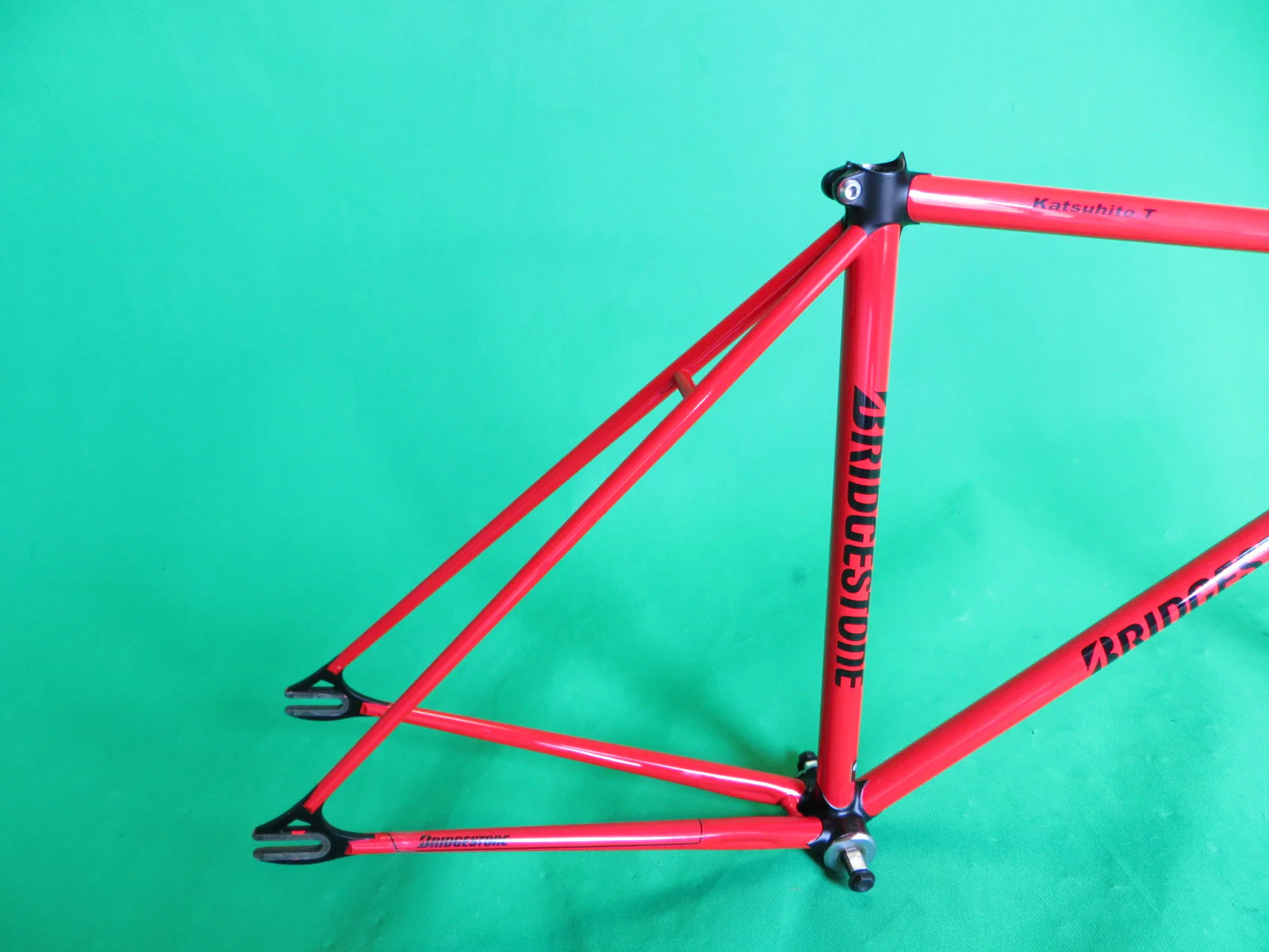 BRIDGESTONE // red w/matte black lugs // COLUMBUS MAX fork // Kasei 8630R // 49cm - Image 15