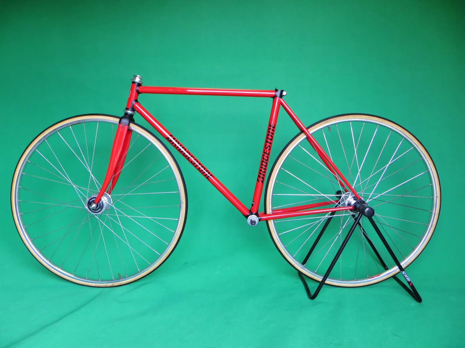 BRIDGESTONE // red w/matte black lugs // COLUMBUS MAX fork // Kasei 8630R // 49cm - Image 16