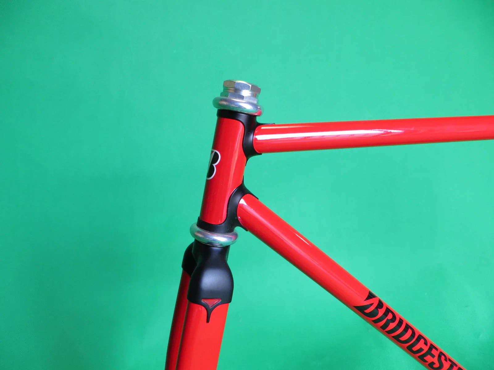 BRIDGESTONE // red w/matte black lugs // COLUMBUS MAX fork // Kasei 8630R // 49cm - Image 2