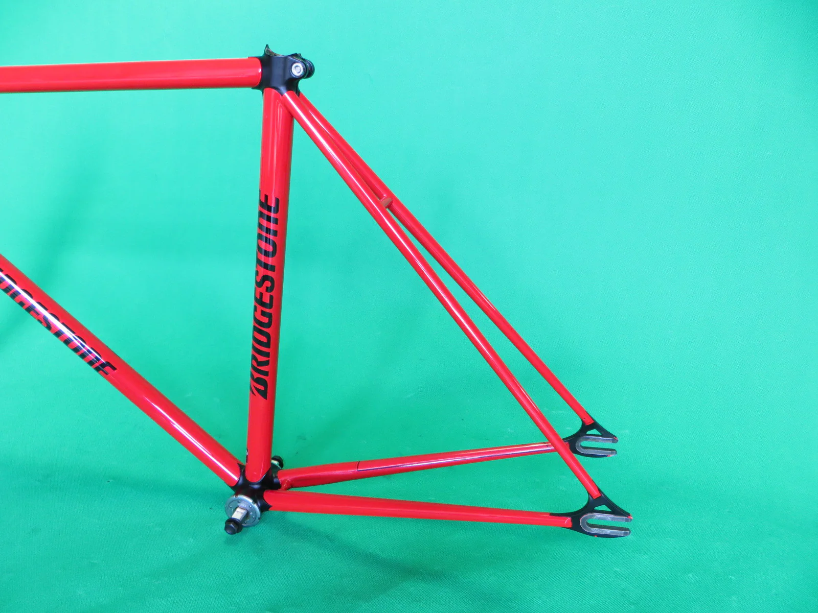 BRIDGESTONE // red w/matte black lugs // COLUMBUS MAX fork // Kasei 8630R // 49cm - Image 8