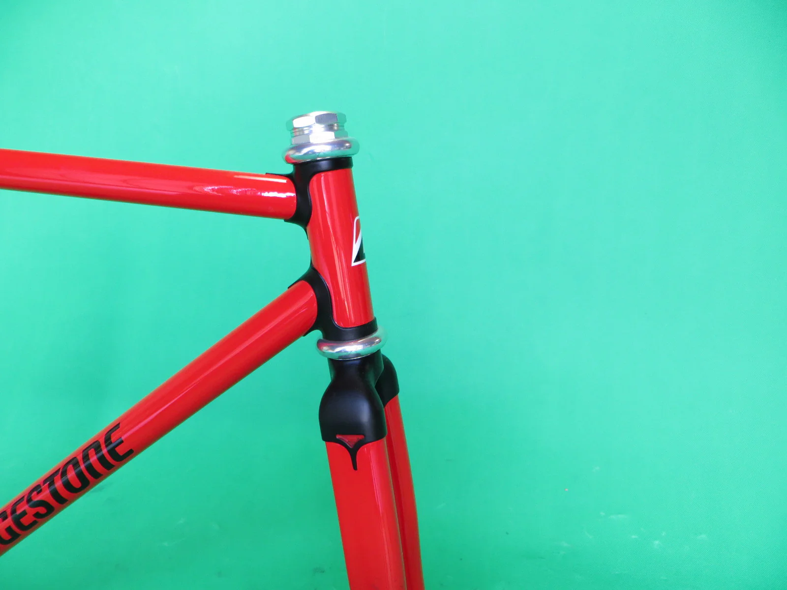 BRIDGESTONE // red w/matte black lugs // COLUMBUS MAX fork // Kasei 8630R // 49cm - Image 9