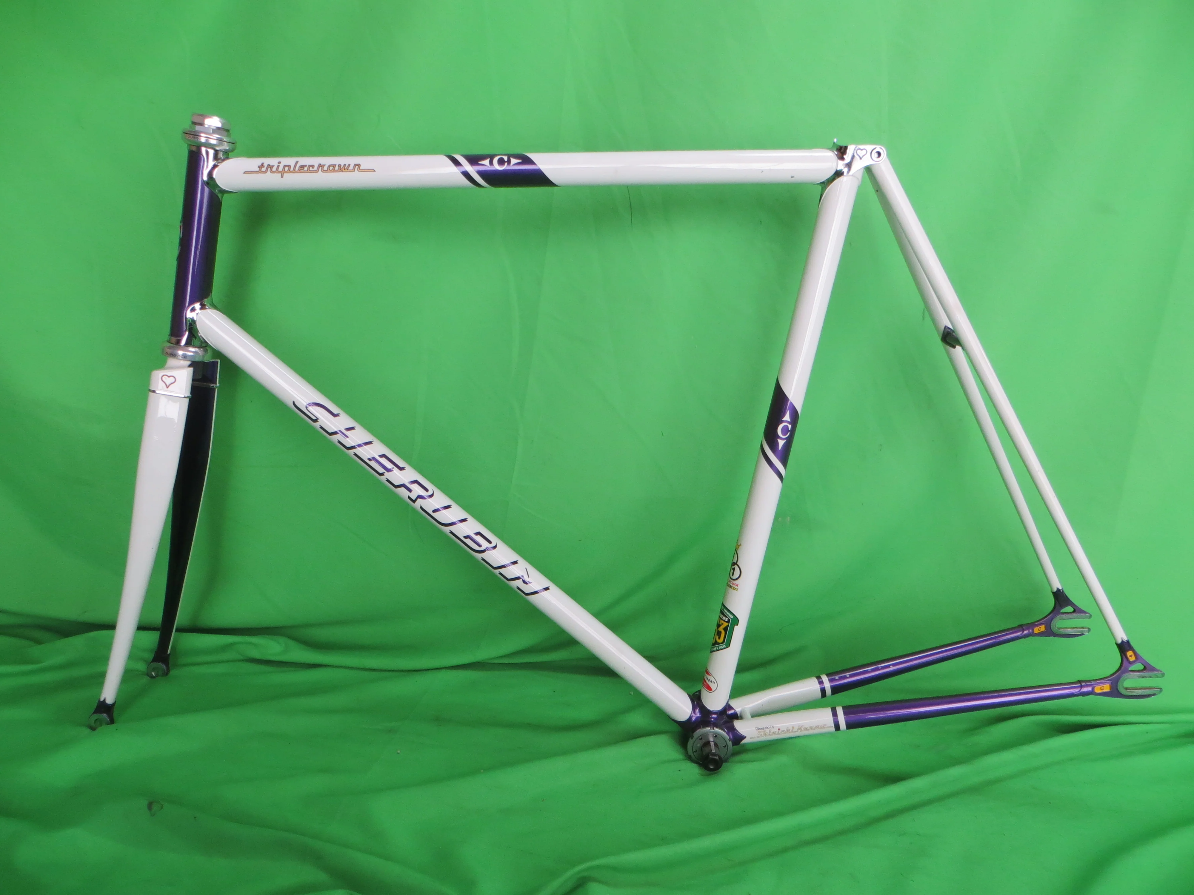 Cherubim Columbus Max Fork / Reynolds 853 //  / White / Candy Purple // 57.5cm
