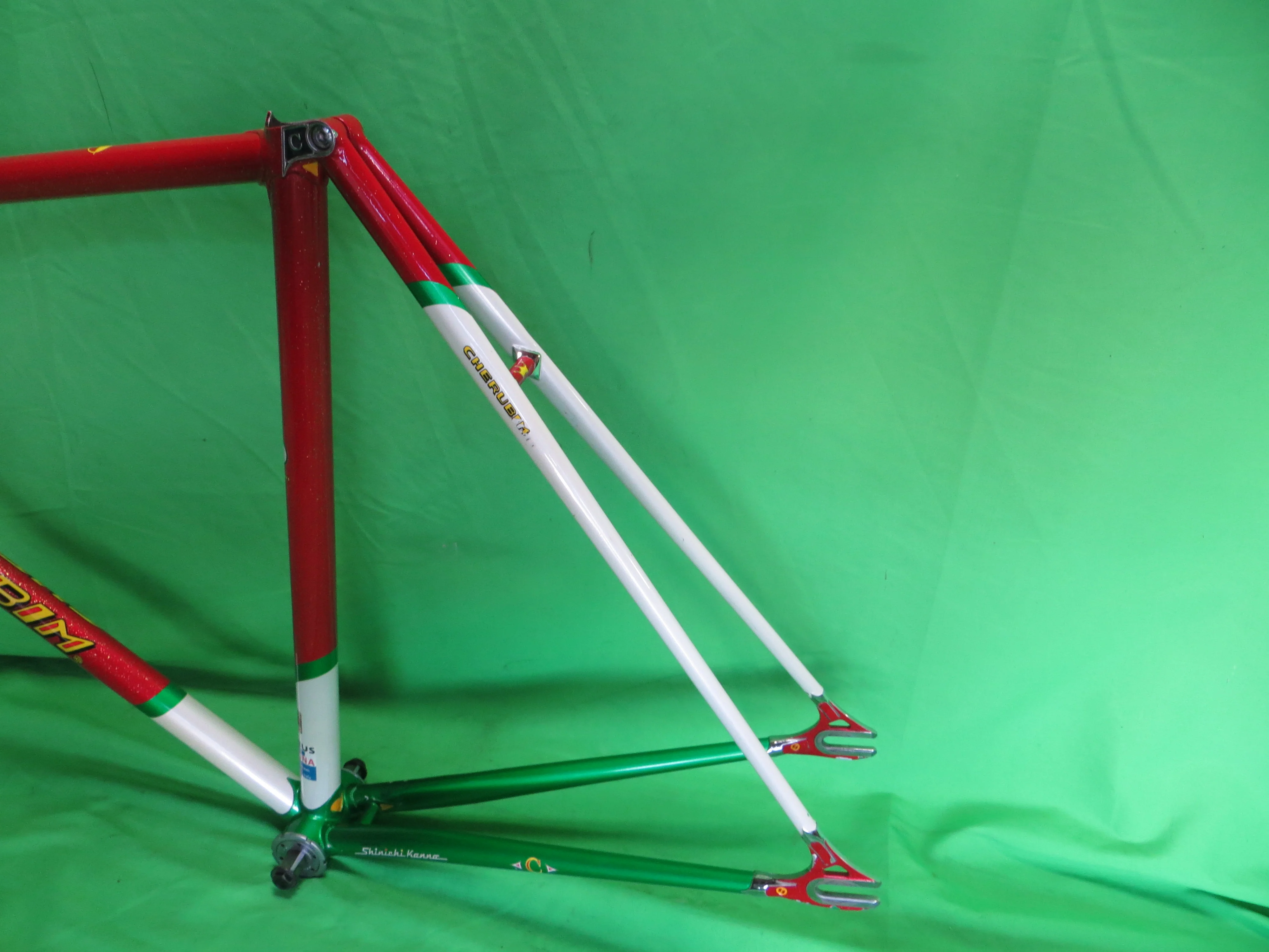 Cherubim Columbus Max Fork/ Zona // Red with Gold Flake/ White / Green Tricolor // 51.5cm - Image 10