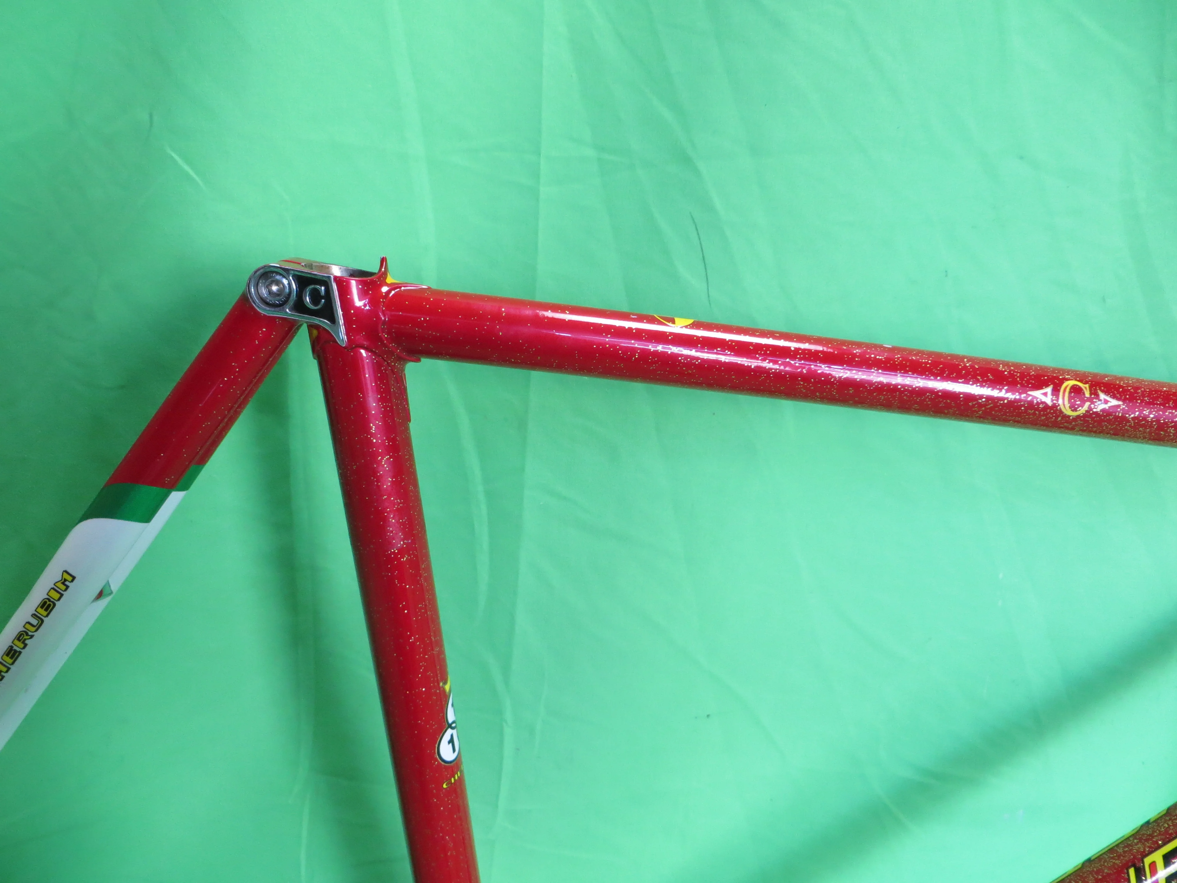 Cherubim Columbus Max Fork/ Zona // Red with Gold Flake/ White / Green Tricolor // 51.5cm - Image 14