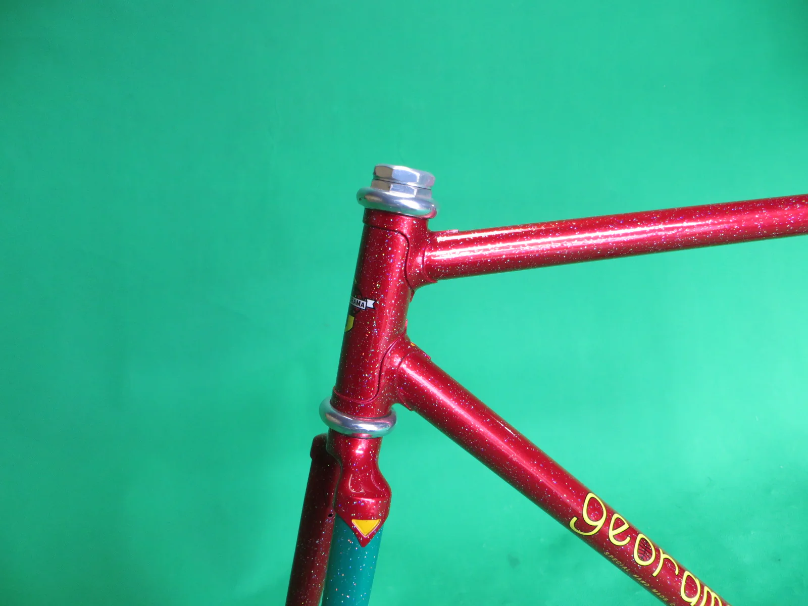 GEORAMA // Red & Green Two Tone + Rainbow Flake // 50.5cm - Image 13