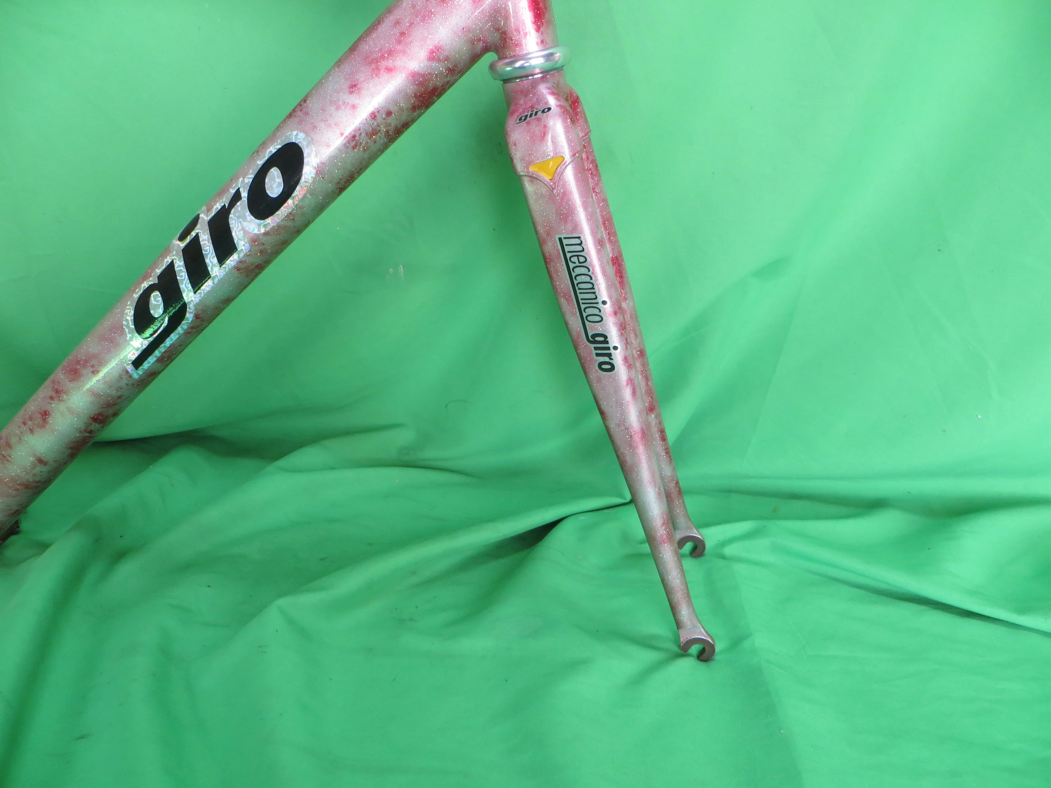 Rare!! Giro CrMo TT // Red Silver Marble with Rainbow Flake // 50.5cm Non NJS - Image 10