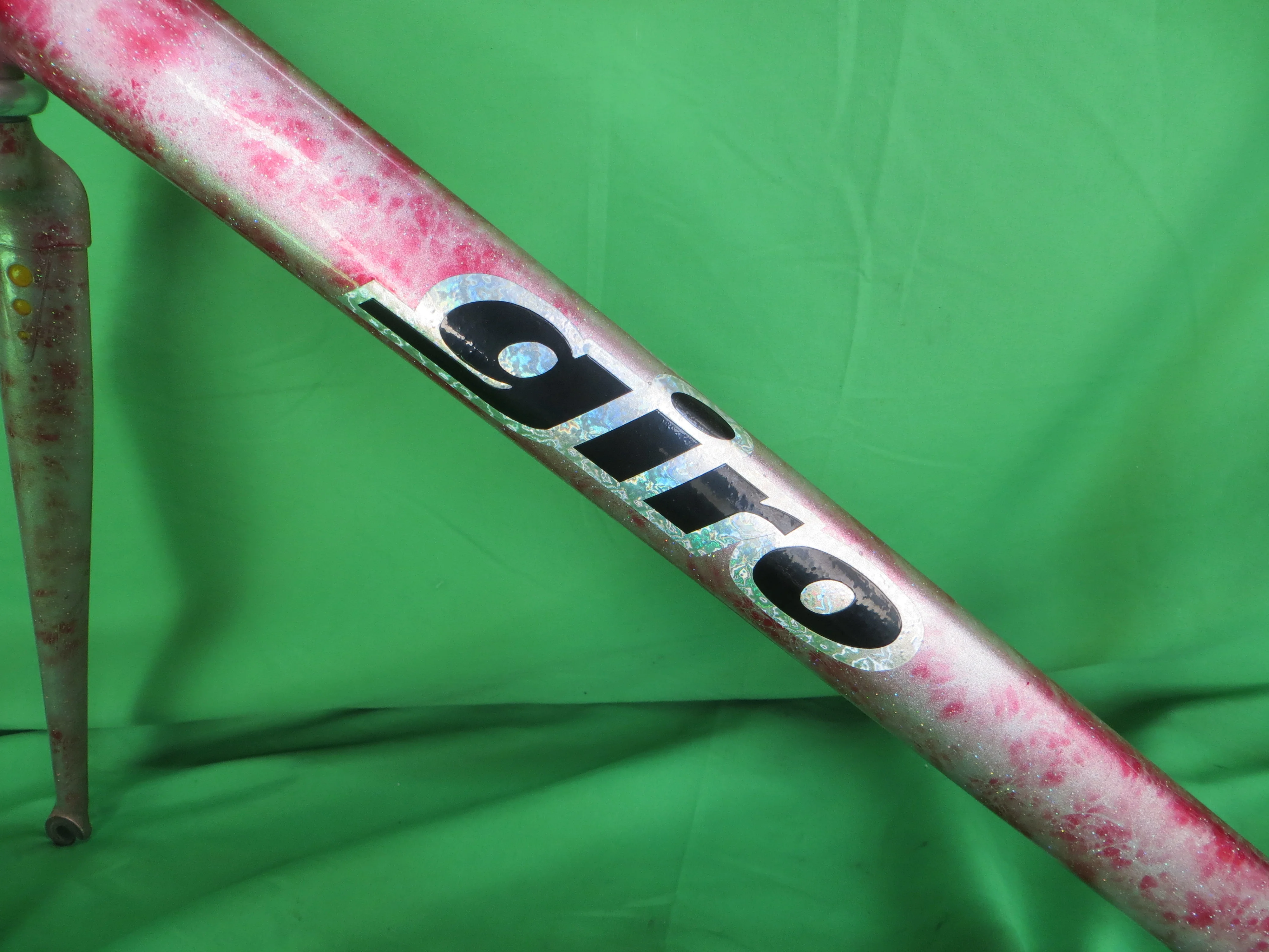 Rare!! Giro CrMo TT // Red Silver Marble with Rainbow Flake // 50.5cm Non NJS - Image 6