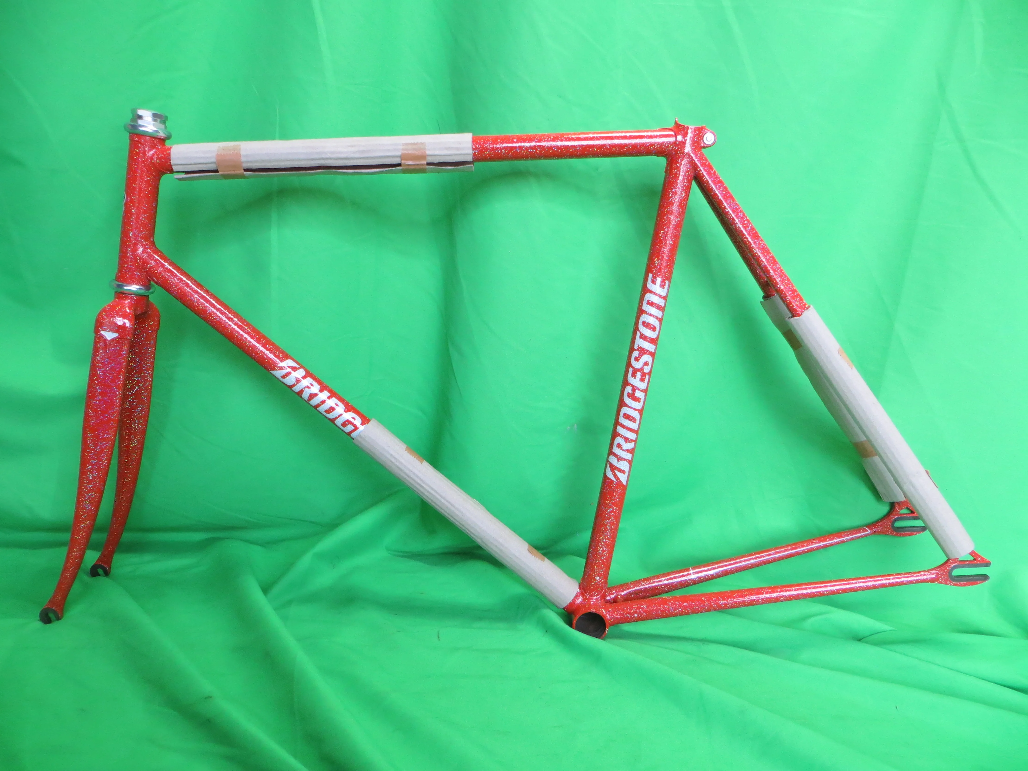 Never Used Bridgestone Columbus Max Fork // Orange with Super Rainbow Flake 54cm