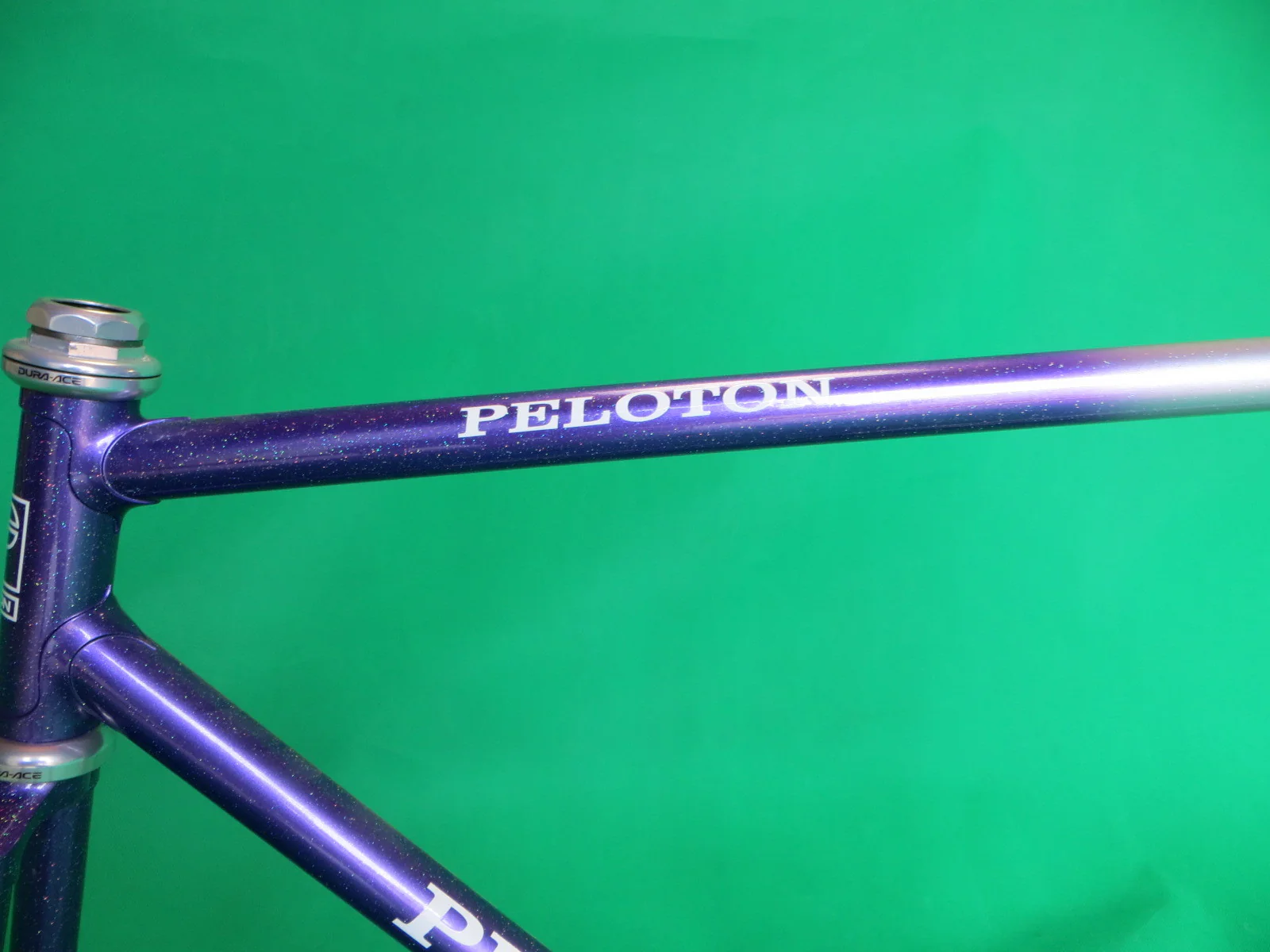 PELOTON // silver purple fade with rainbow flake // 52cm - Image 4