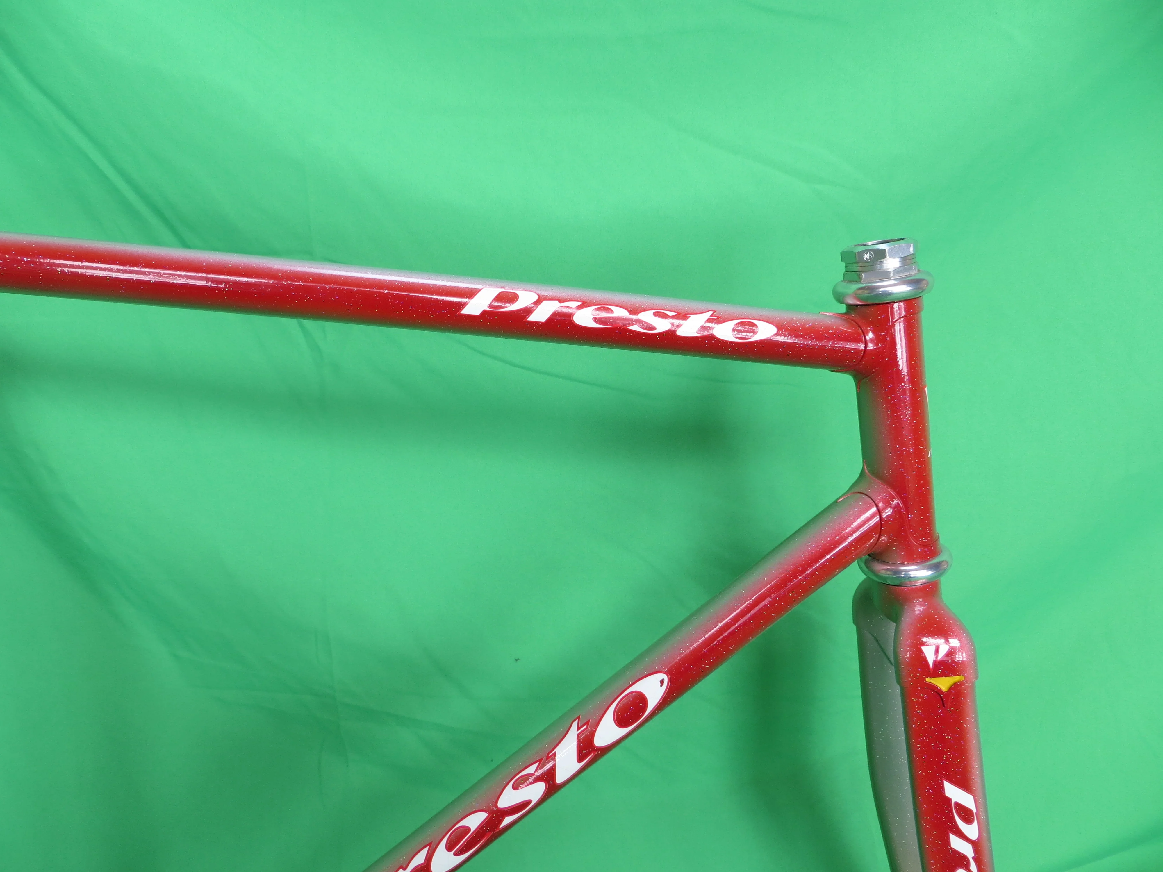 PRESTO Columbus Max Fork // Red / Silver Fade with rainbow flake  // 53cm - Image 11