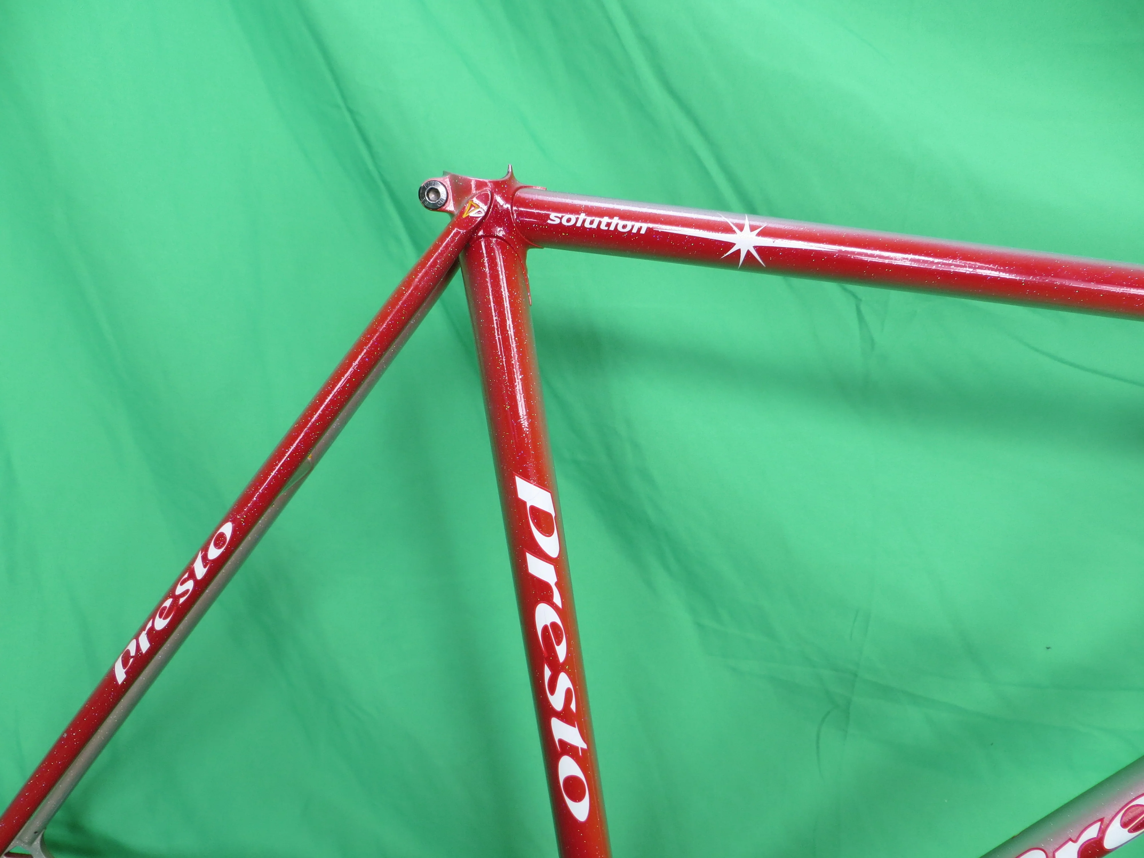 PRESTO Columbus Max Fork // Red / Silver Fade with rainbow flake  // 53cm - Image 12