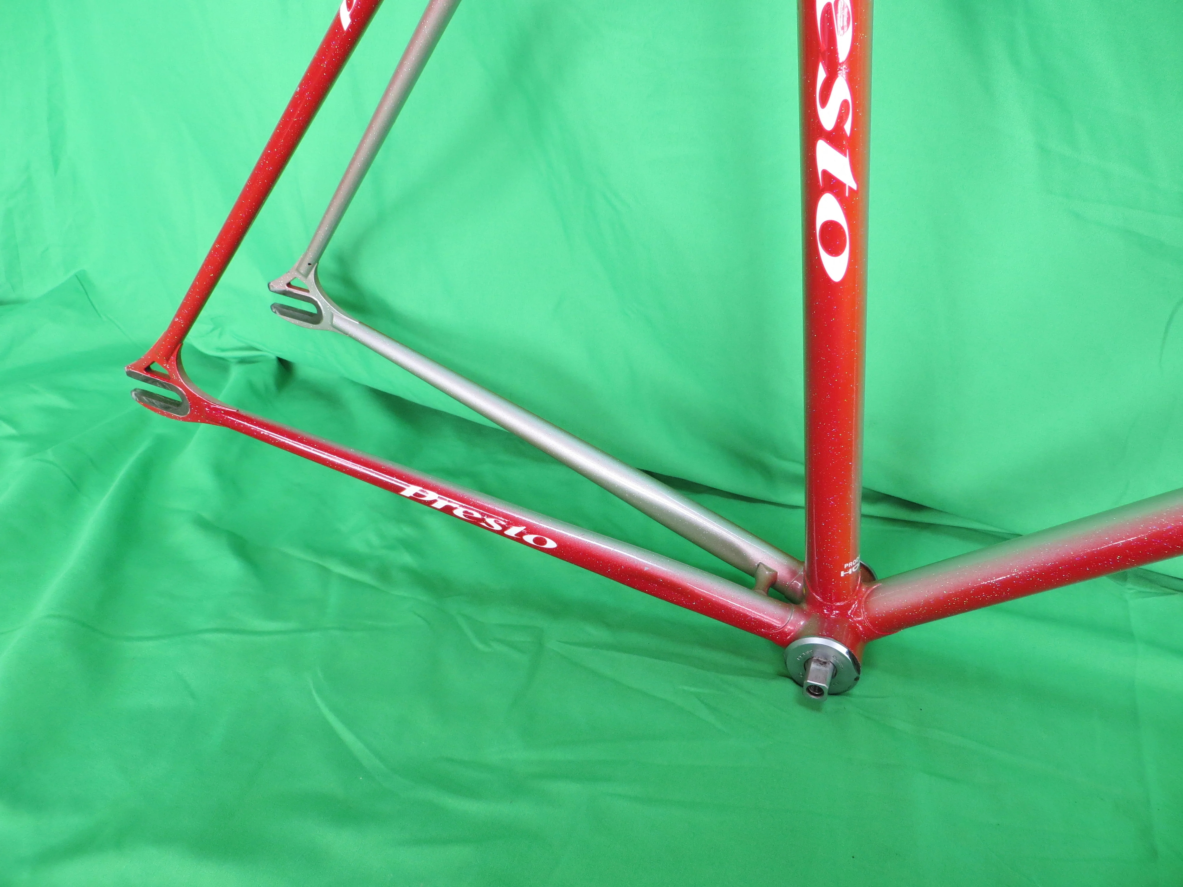 PRESTO Columbus Max Fork // Red / Silver Fade with rainbow flake  // 53cm - Image 14
