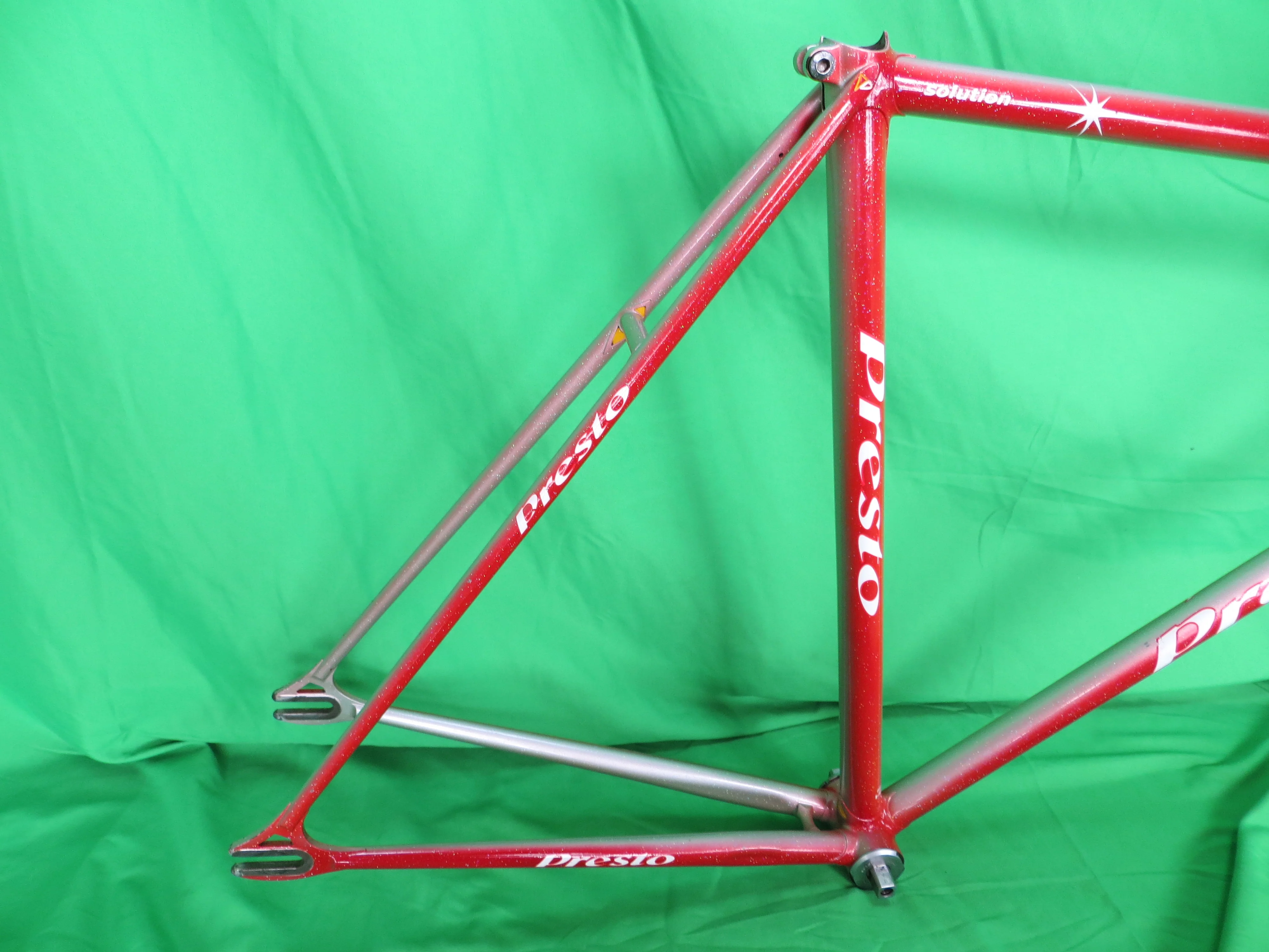 PRESTO Columbus Max Fork // Red / Silver Fade with rainbow flake  // 53cm - Image 15