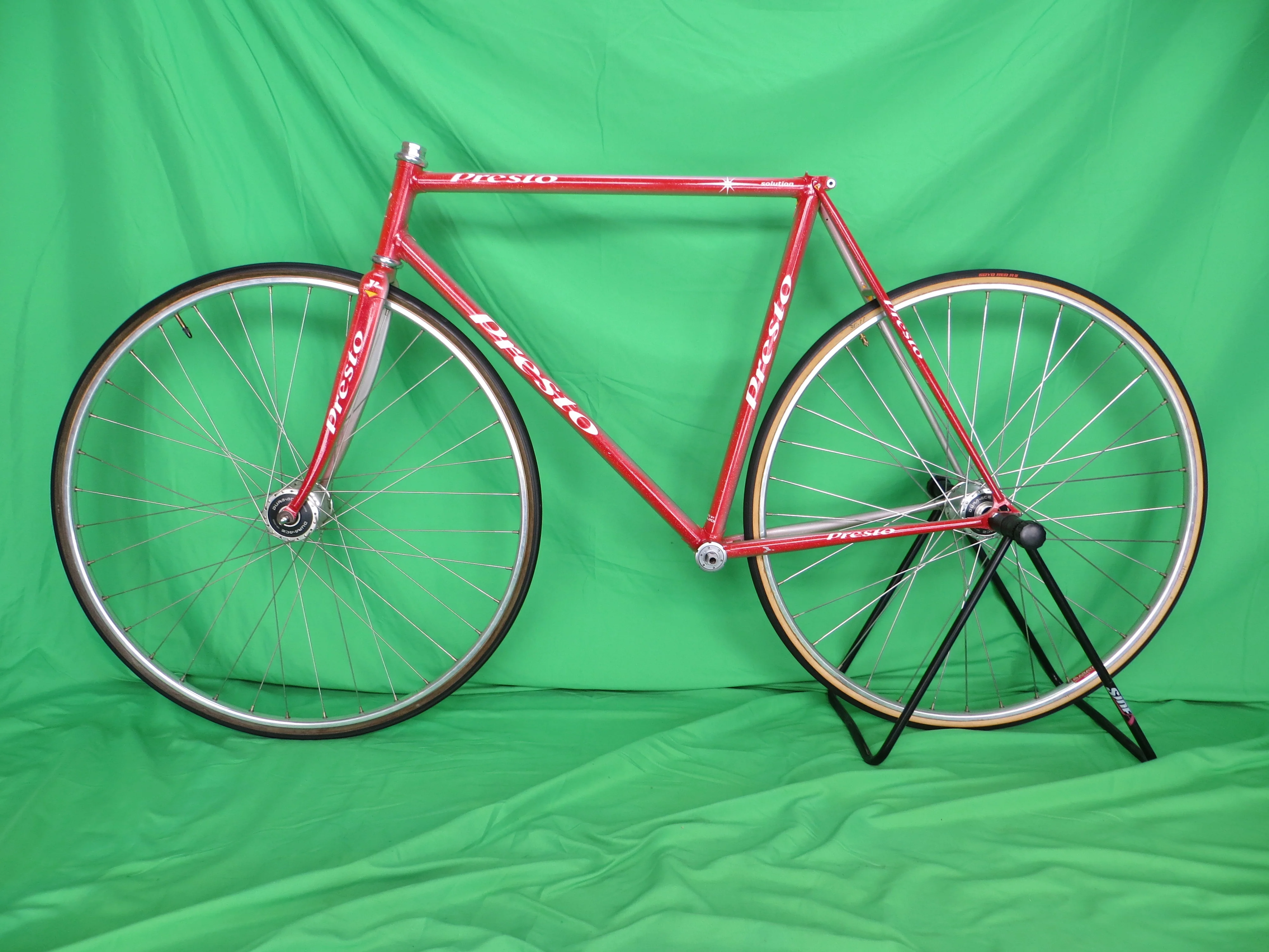 PRESTO Columbus Max Fork // Red / Silver Fade with rainbow flake  // 53cm - Image 16