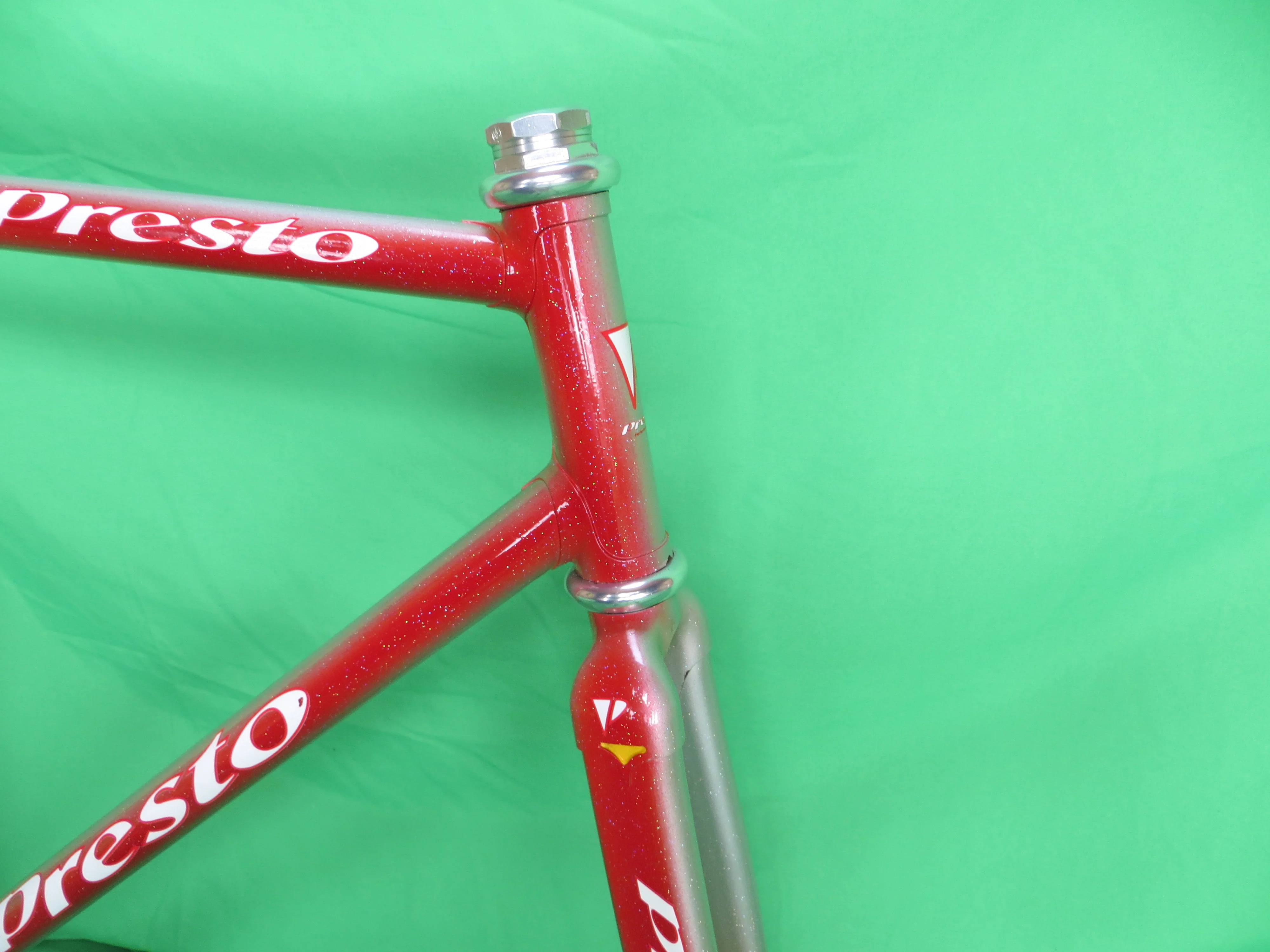 PRESTO Columbus Max Fork // Red / Silver Fade with rainbow flake  // 53cm - Image 9