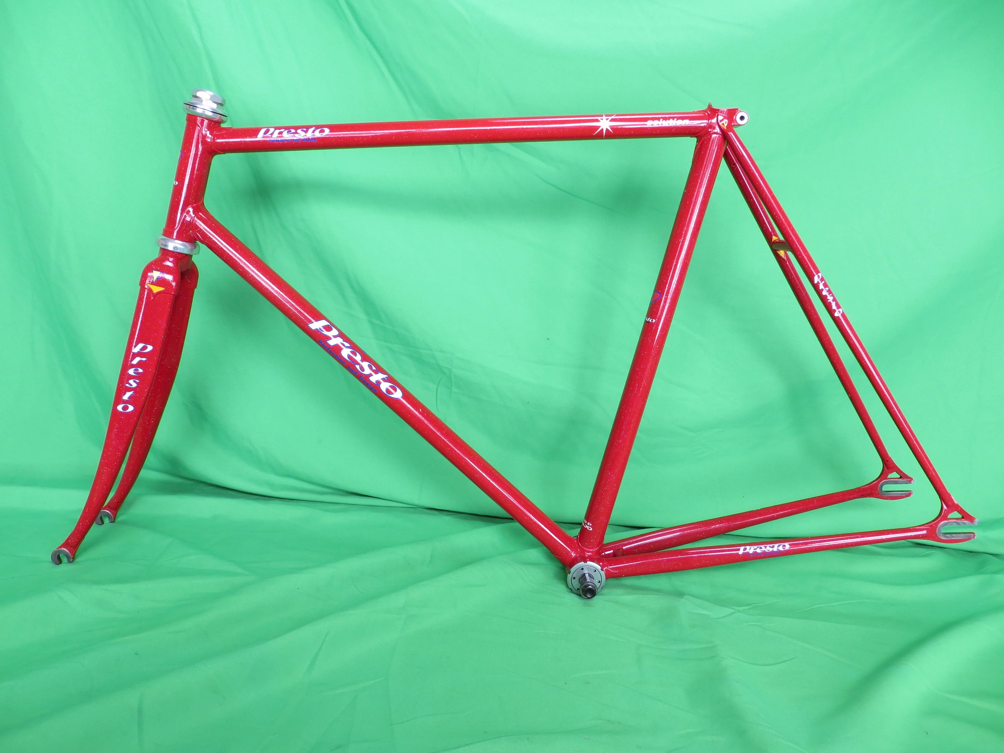 PRESTO Columbus Max Fork // Red with rainbow flake  // 53cm