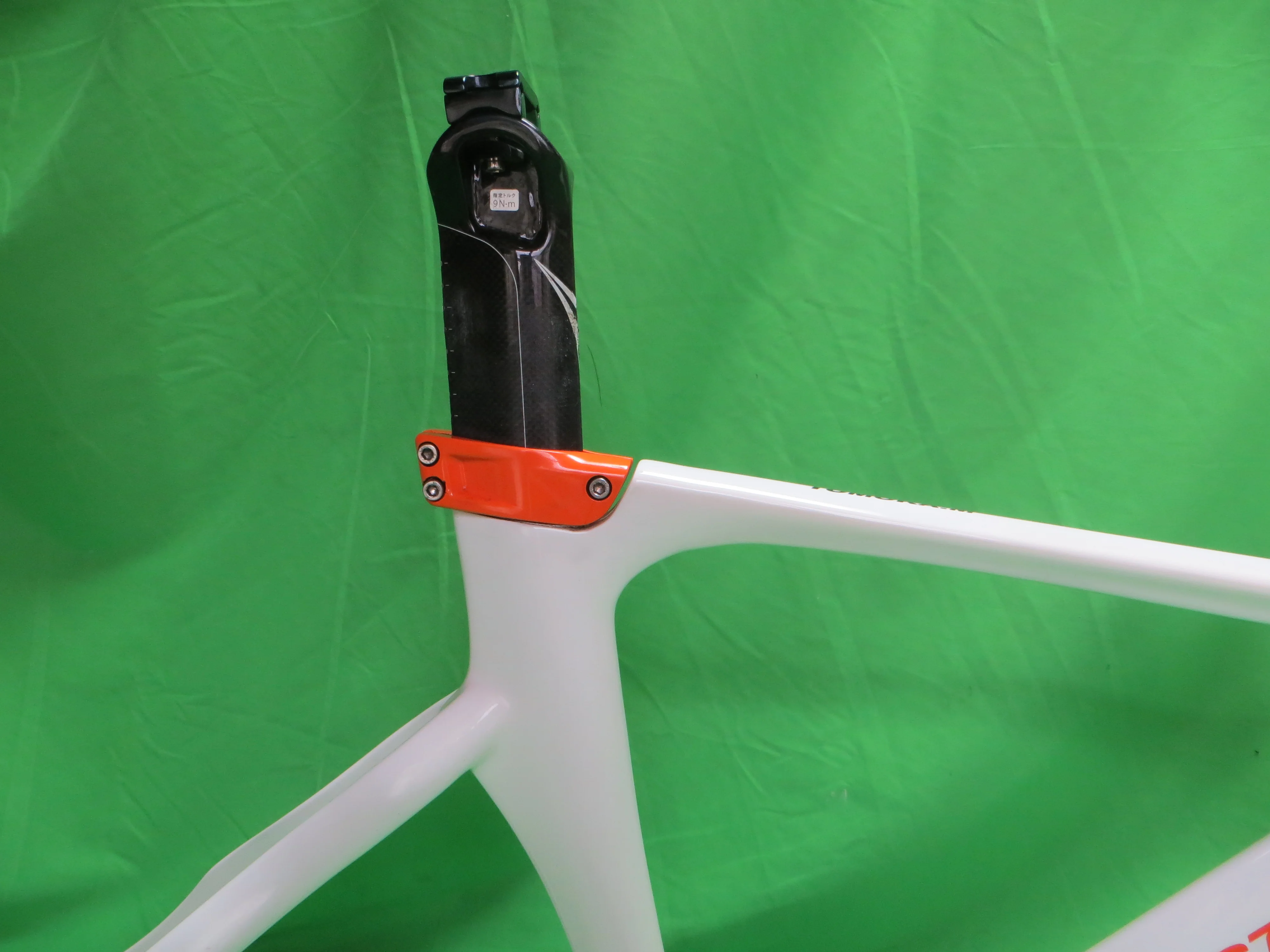 Rare! Girls Keirin Bridgestone TR8 Carbon Track Frame // White / Orange // 47cm NJS Approved - Image 12