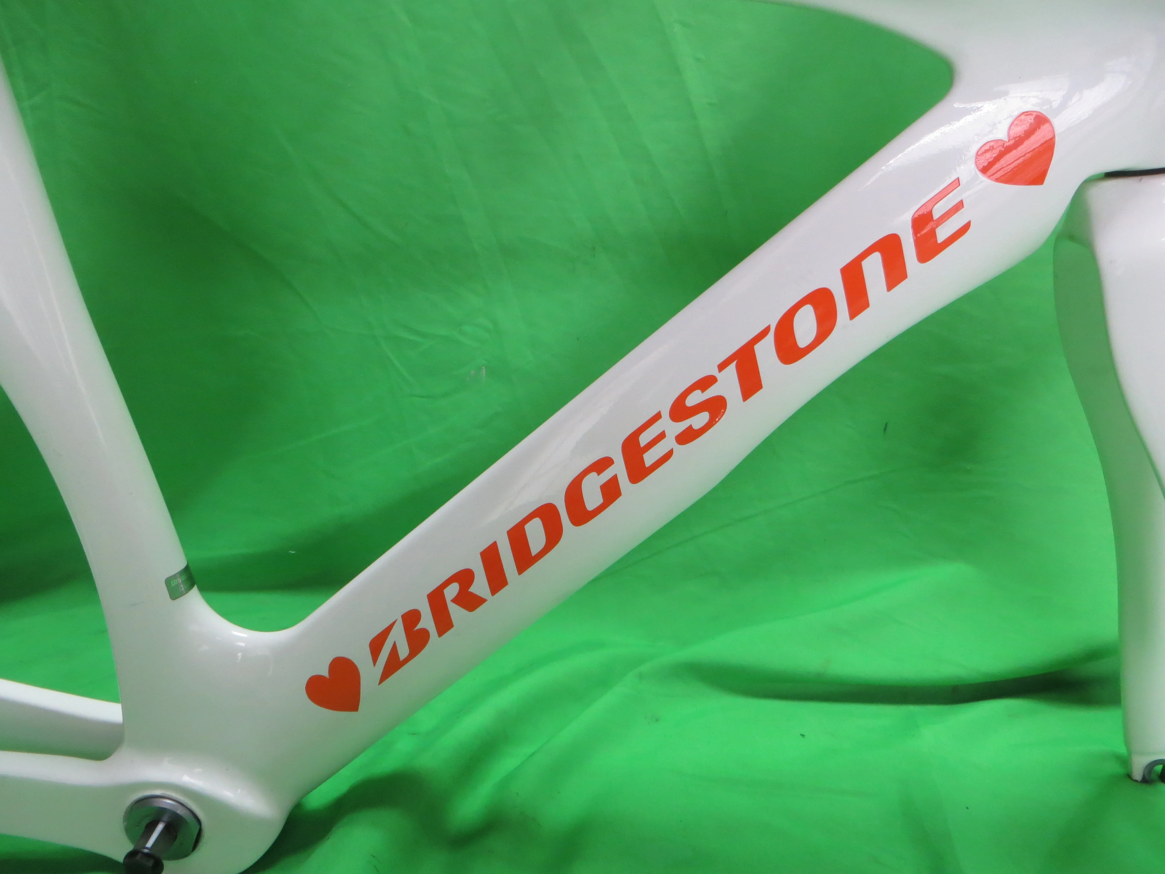 Rare! Girls Keirin Bridgestone TR8 Carbon Track Frame // White / Orange // 47cm NJS Approved - Image 13