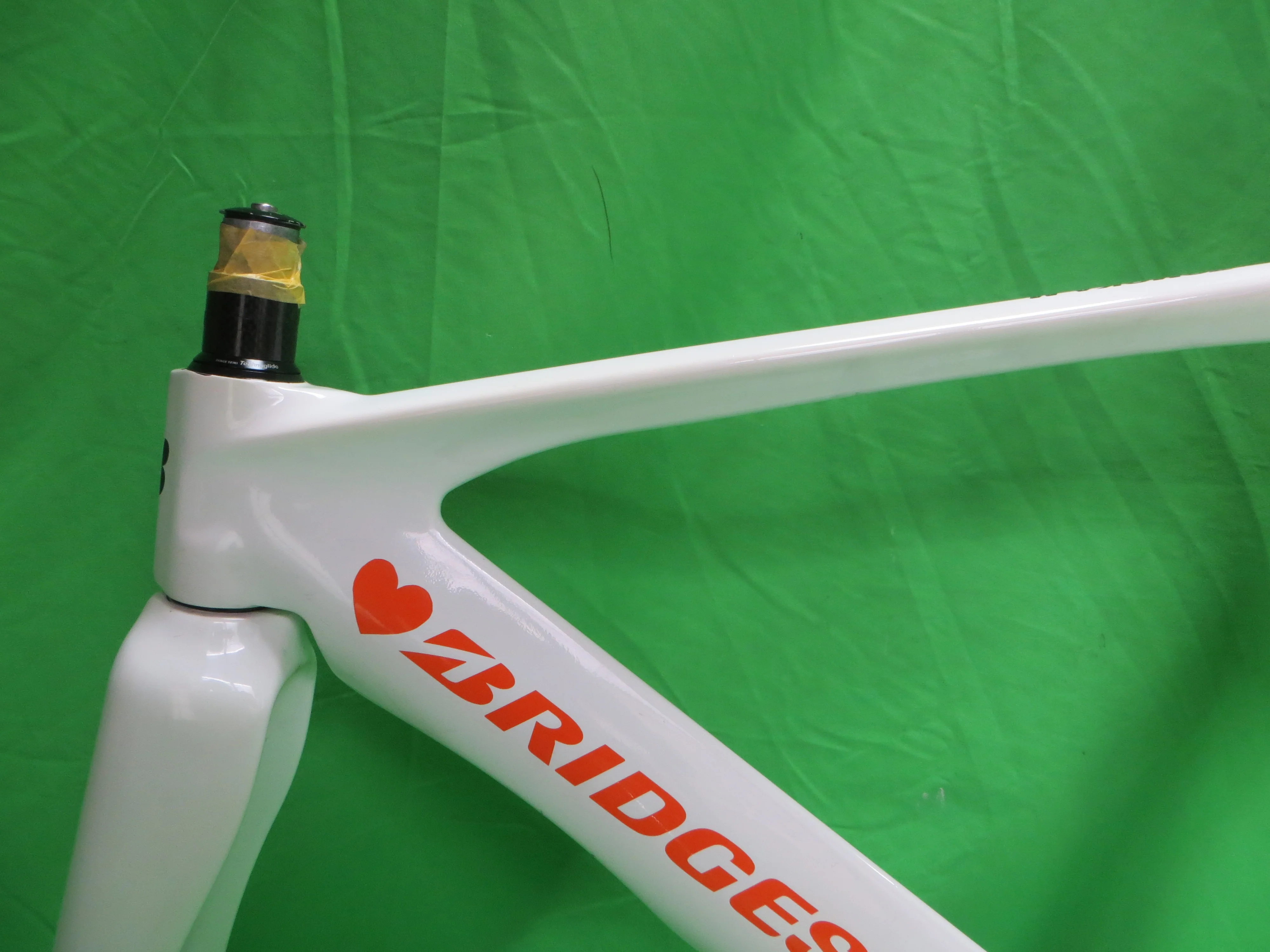 Rare! Girls Keirin Bridgestone TR8 Carbon Track Frame // White / Orange // 47cm NJS Approved - Image 4