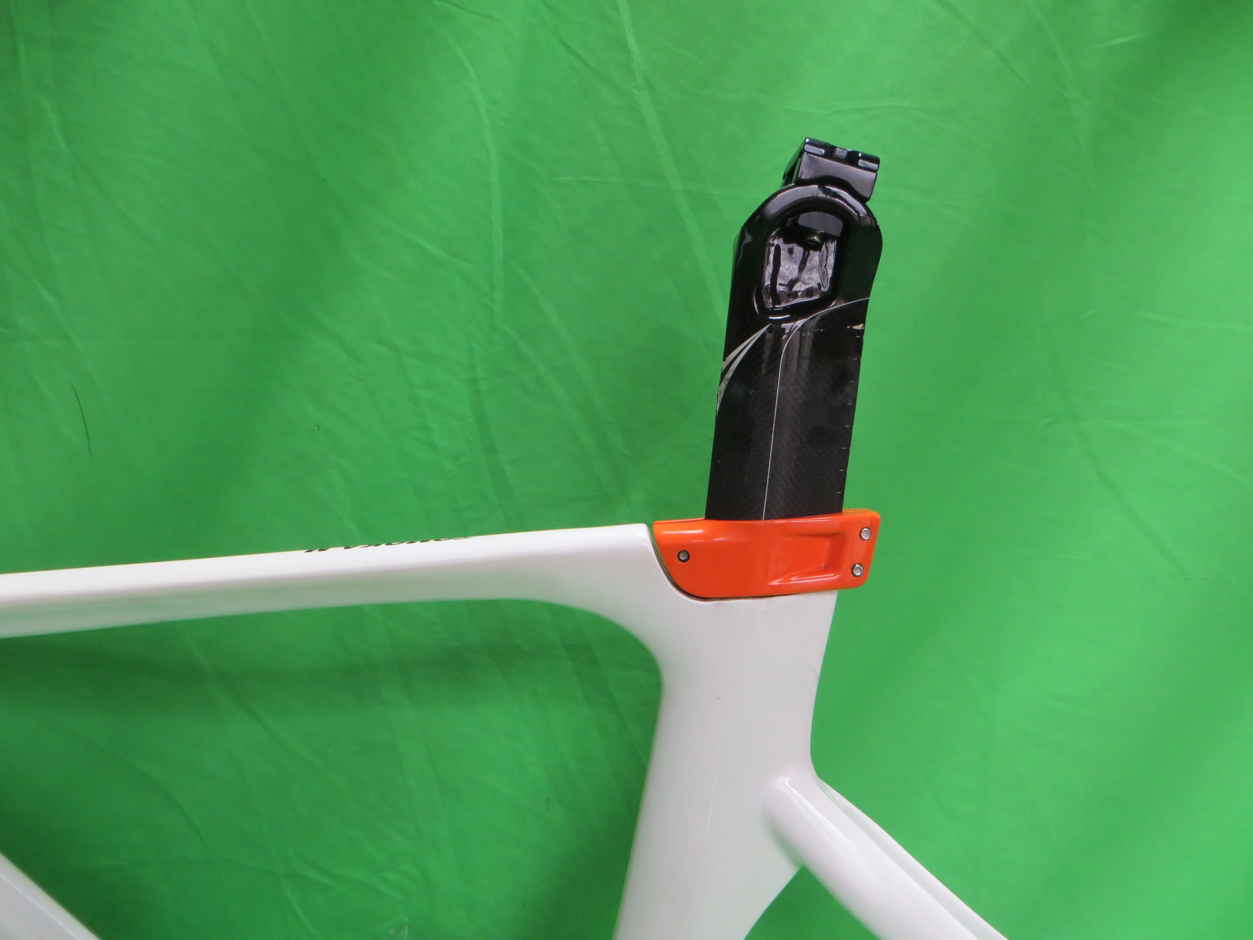 Rare! Girls Keirin Bridgestone TR8 Carbon Track Frame // White / Orange // 47cm NJS Approved - Image 5