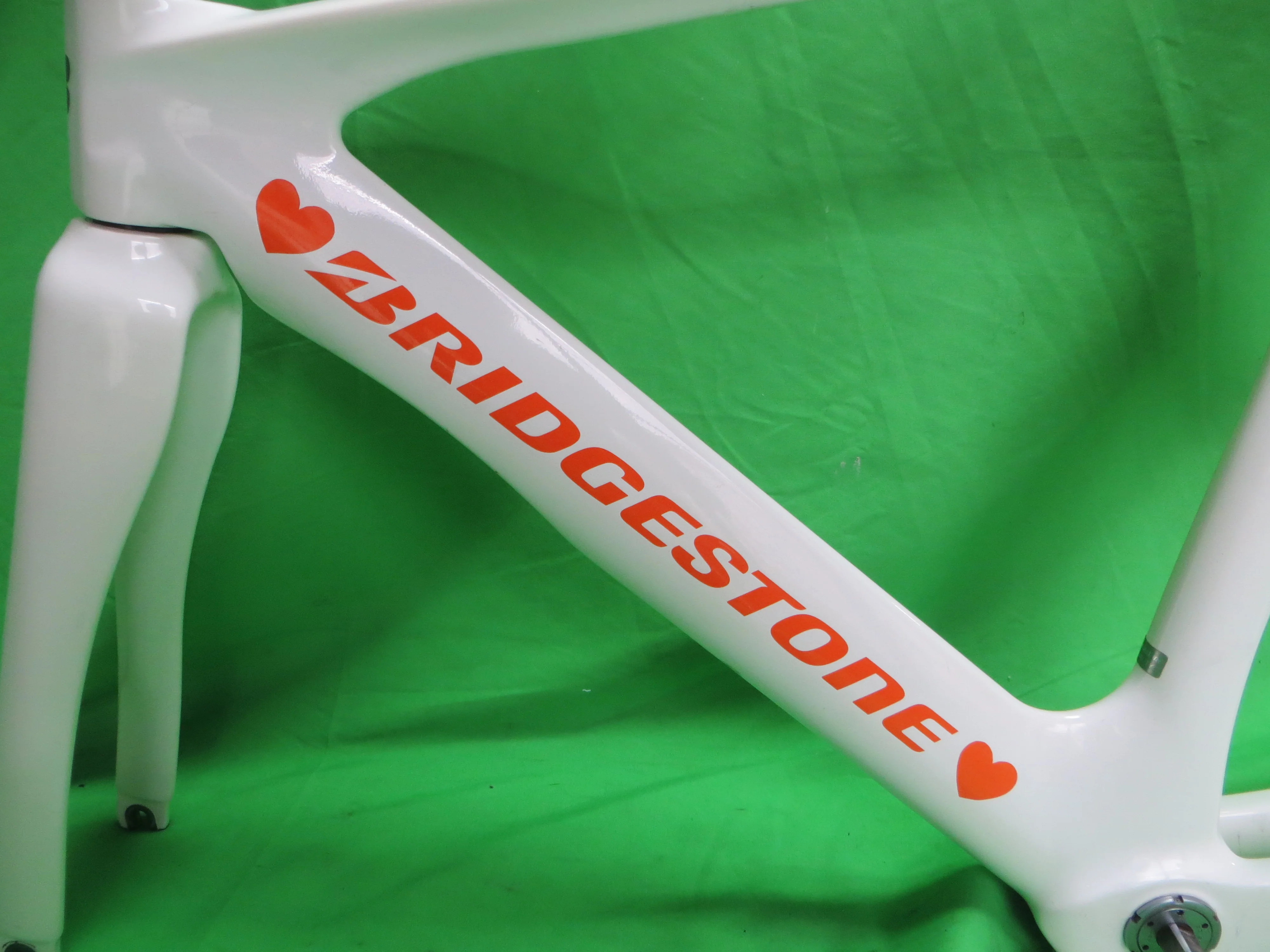 Rare! Girls Keirin Bridgestone TR8 Carbon Track Frame // White / Orange // 47cm NJS Approved - Image 6