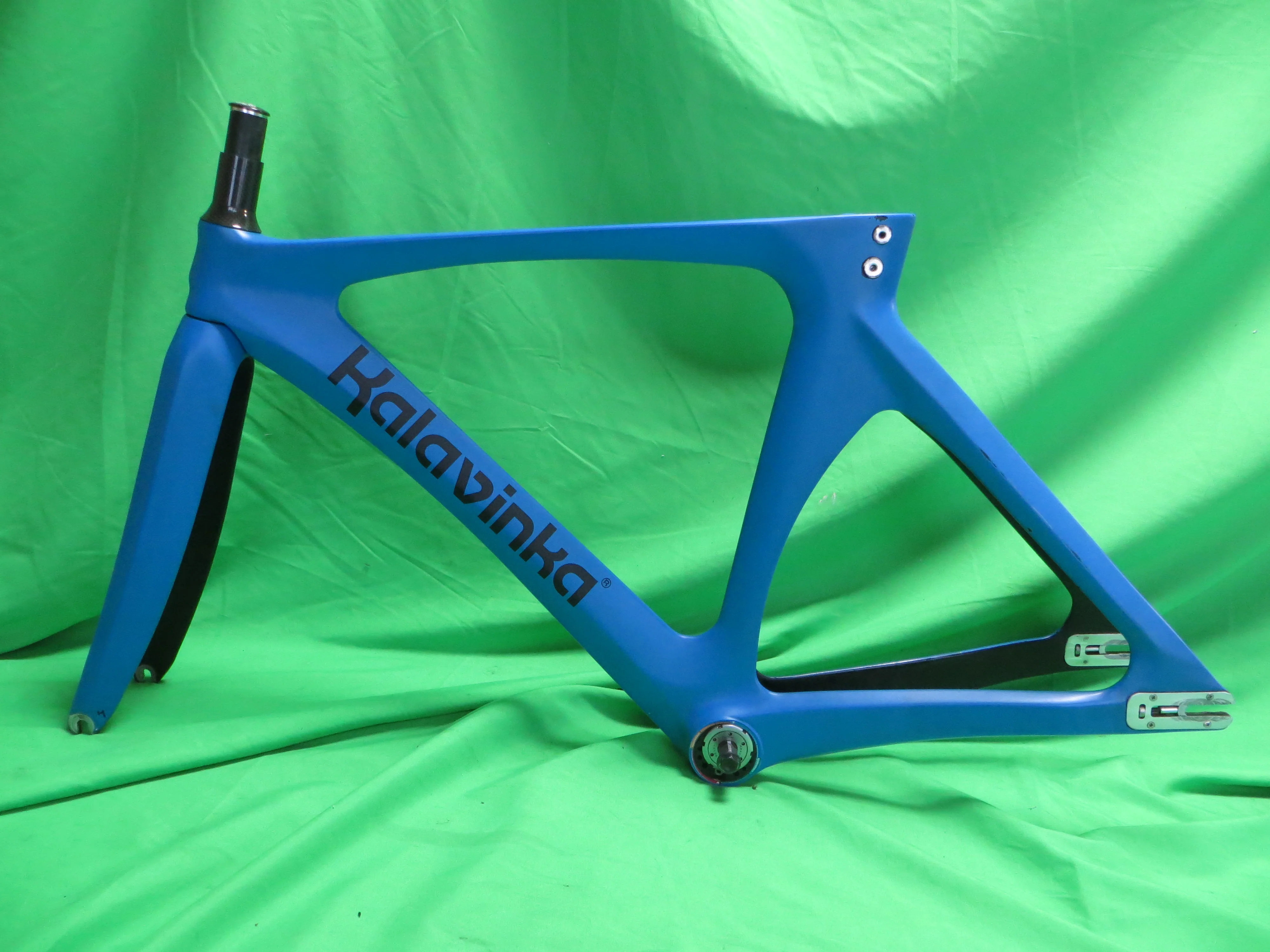 Rare! Kalavinka Girl'S Keirin Carbon Track Frame // Matte Blue Black Two Tone // 46cm NJS Approved