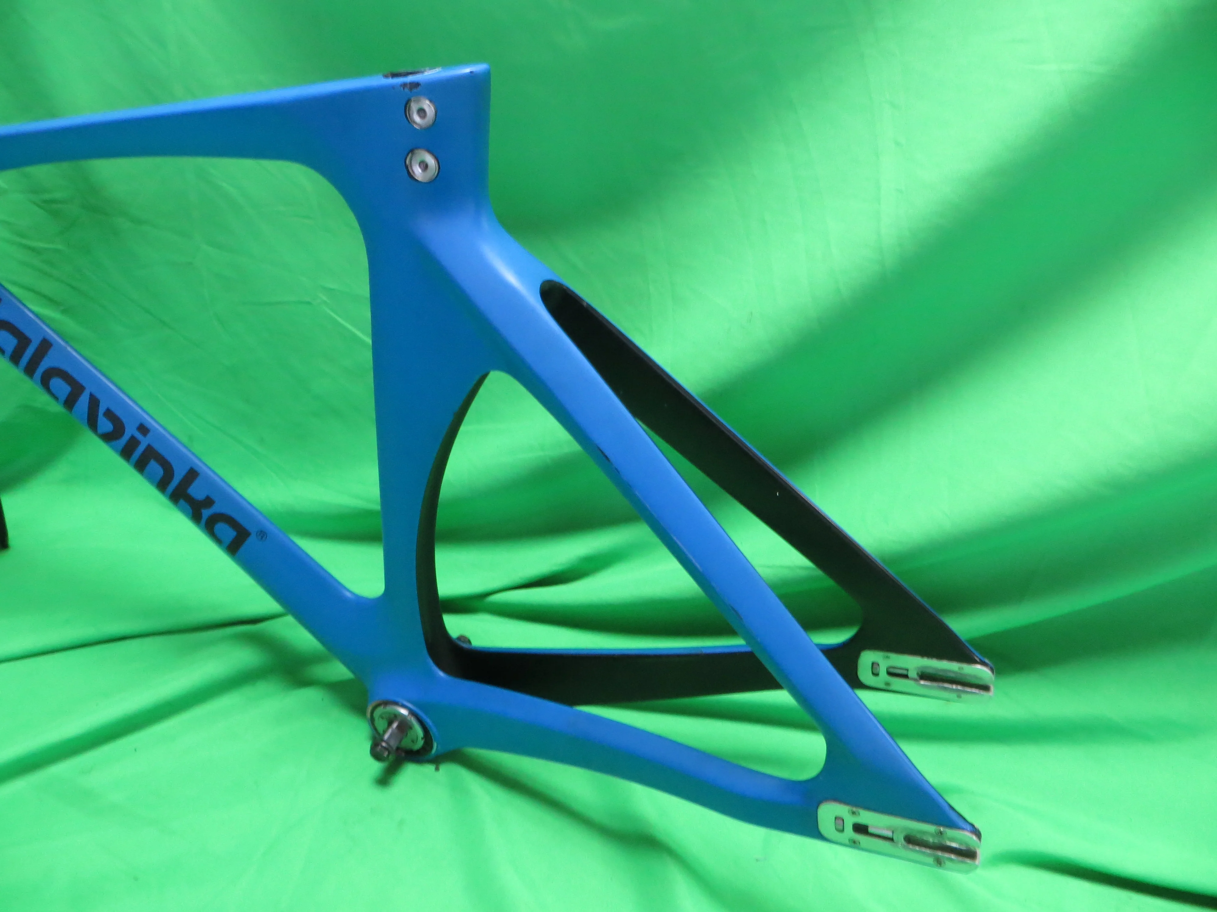 Rare! Kalavinka Girl'S Keirin Carbon Track Frame // Matte Blue Black Two Tone // 46cm NJS Approved - Image 8