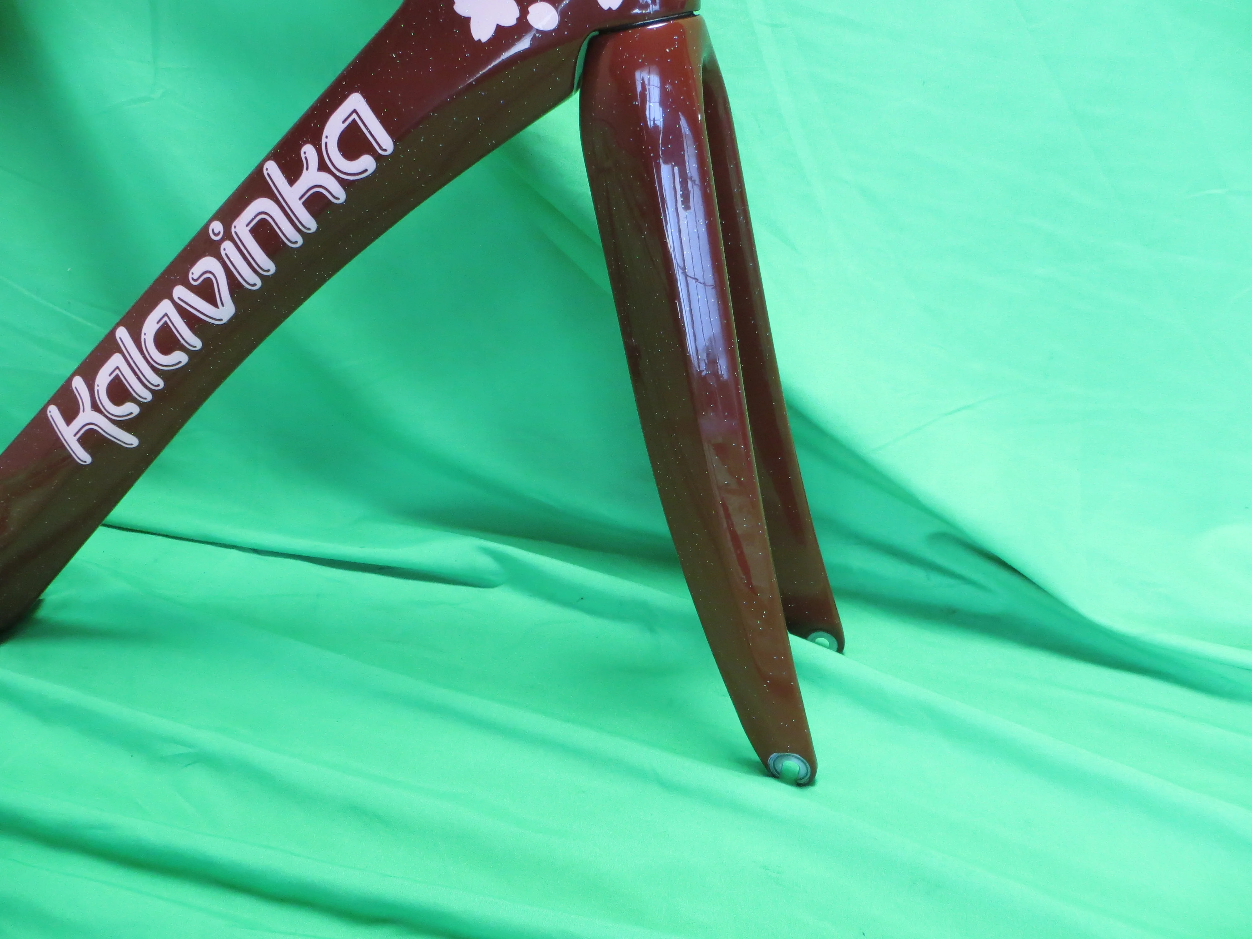 Rare! Kalavinka Girl'S Keirin Carbon Track Frame // Dark Red with Rainbow Flake // 47cm NJS Approved - Image 10