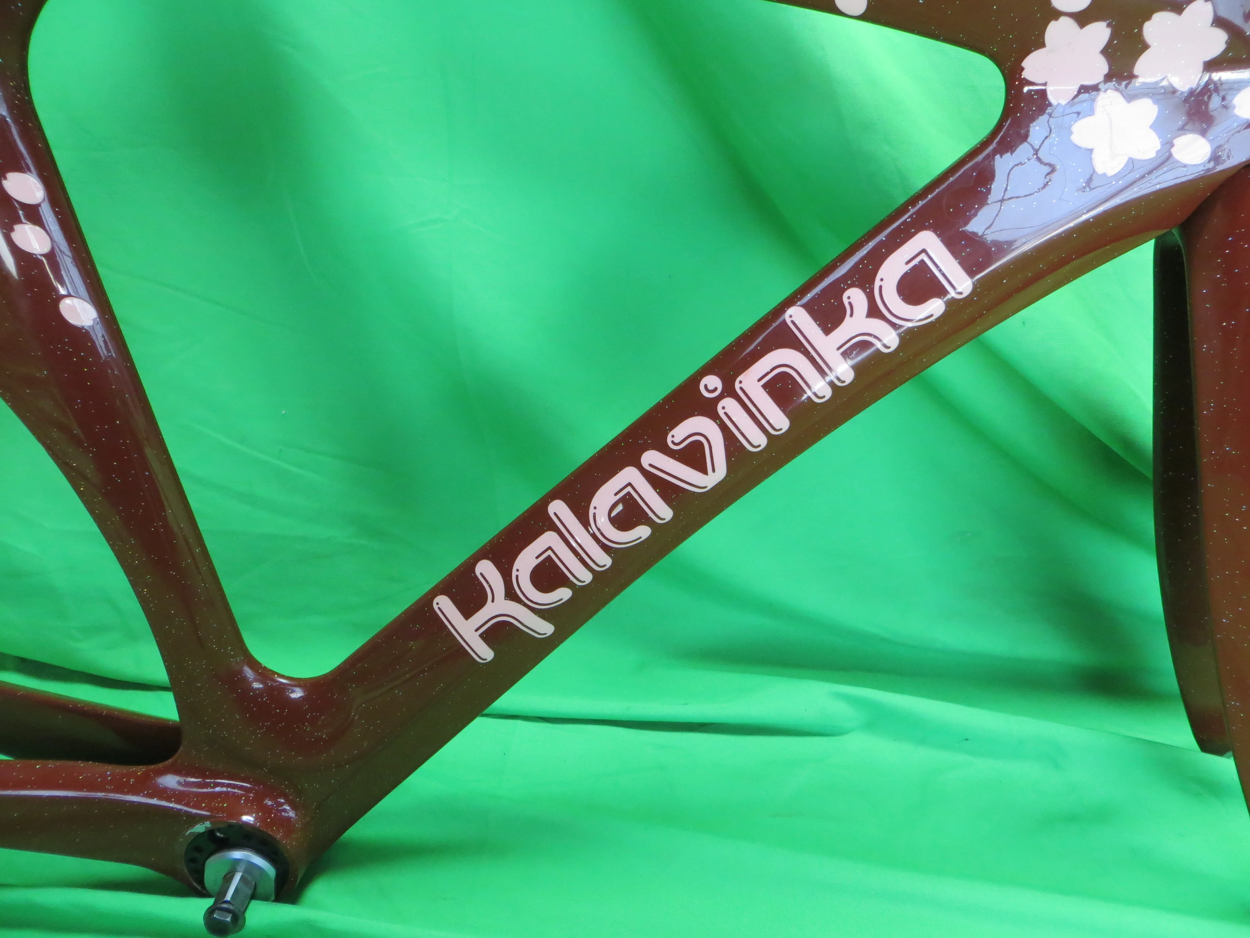Rare! Kalavinka Girl'S Keirin Carbon Track Frame // Dark Red with Rainbow Flake // 47cm NJS Approved - Image 13