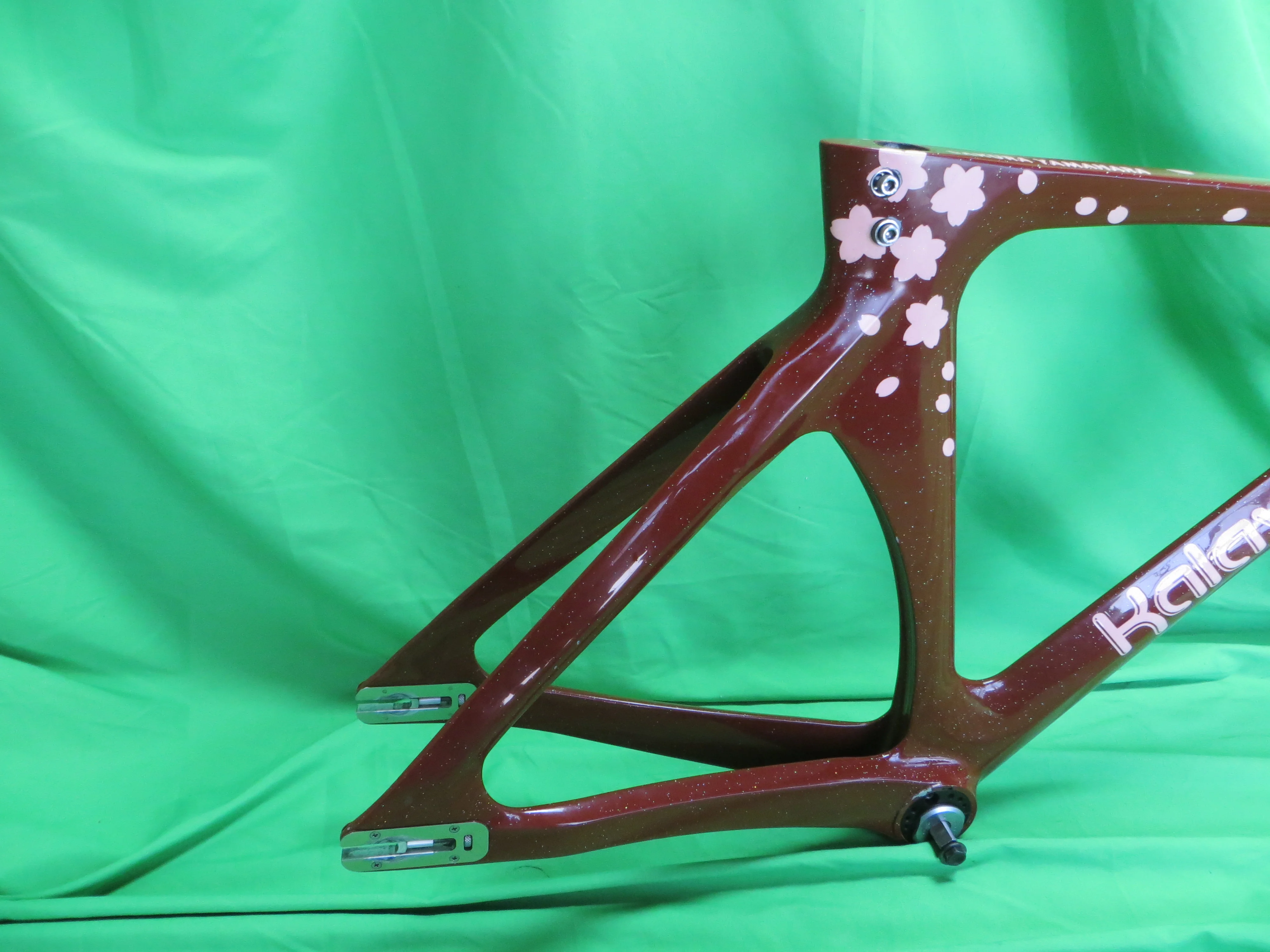 Rare! Kalavinka Girl'S Keirin Carbon Track Frame // Dark Red with Rainbow Flake // 47cm NJS Approved - Image 15