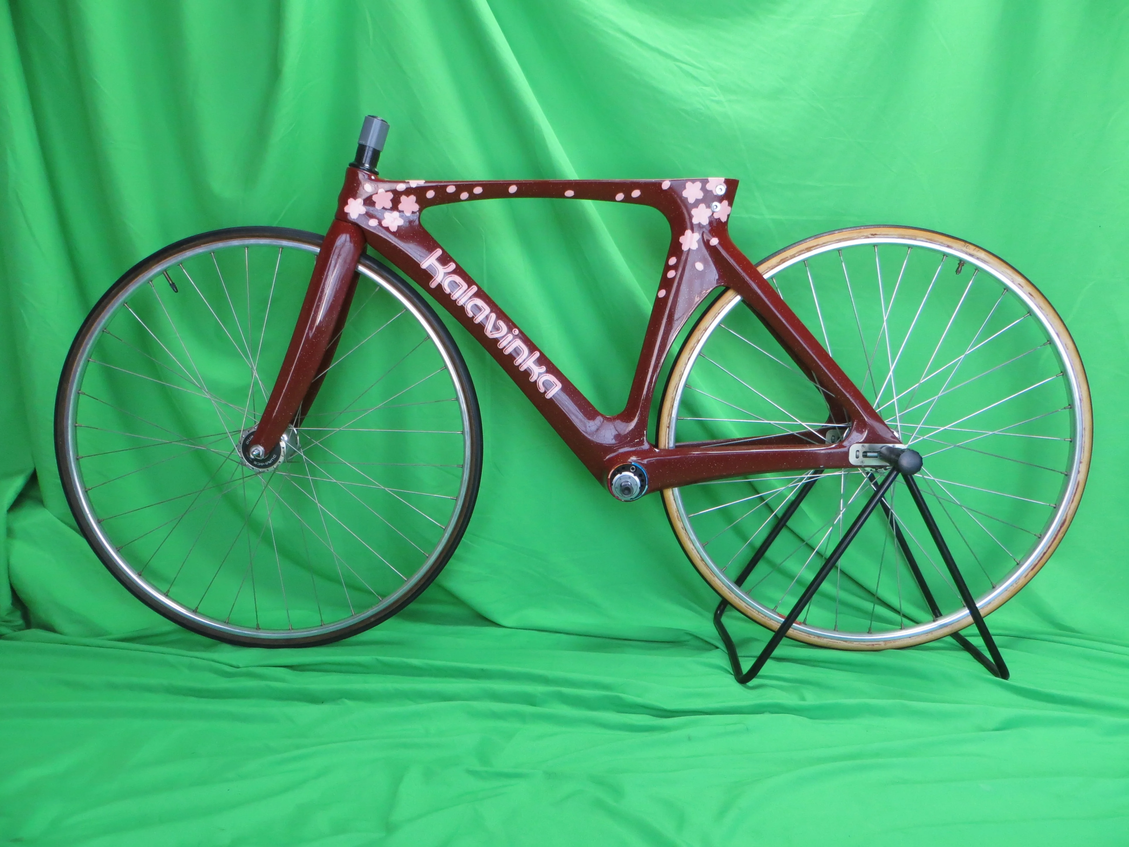 Rare! Kalavinka Girl'S Keirin Carbon Track Frame // Dark Red with Rainbow Flake // 47cm NJS Approved - Image 16