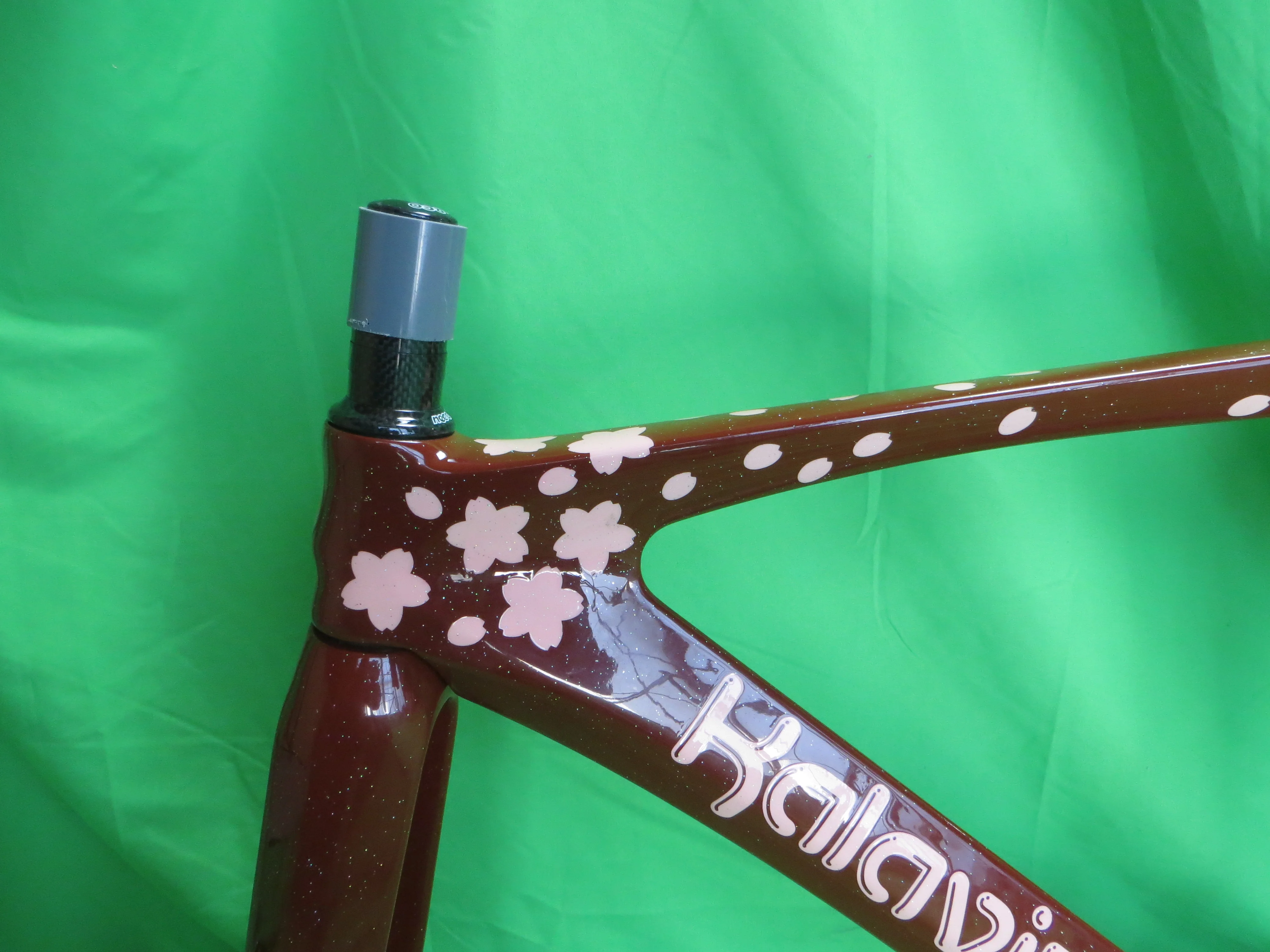 Rare! Kalavinka Girl'S Keirin Carbon Track Frame // Dark Red with Rainbow Flake // 47cm NJS Approved - Image 4