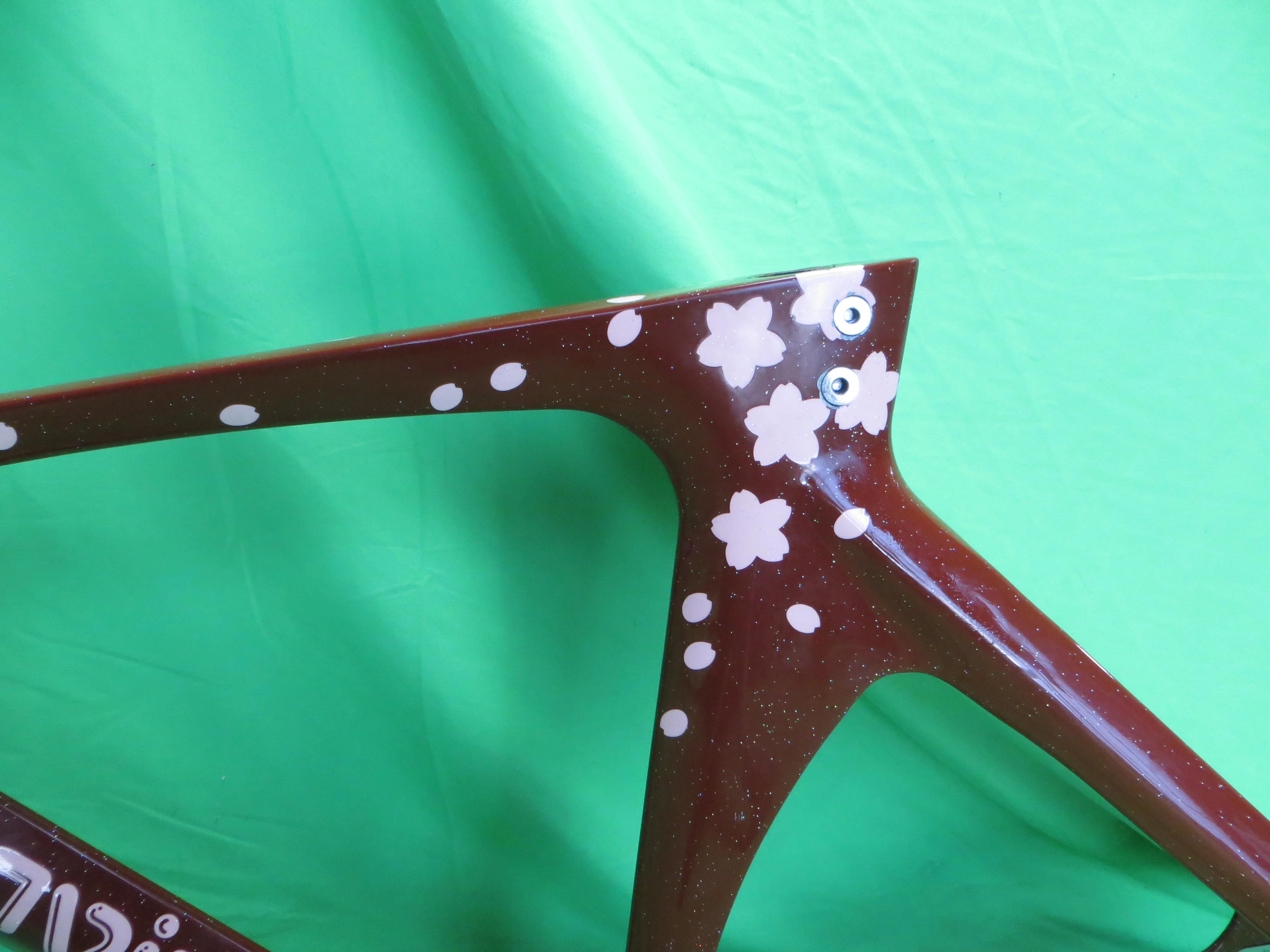 Rare! Kalavinka Girl'S Keirin Carbon Track Frame // Dark Red with Rainbow Flake // 47cm NJS Approved - Image 5