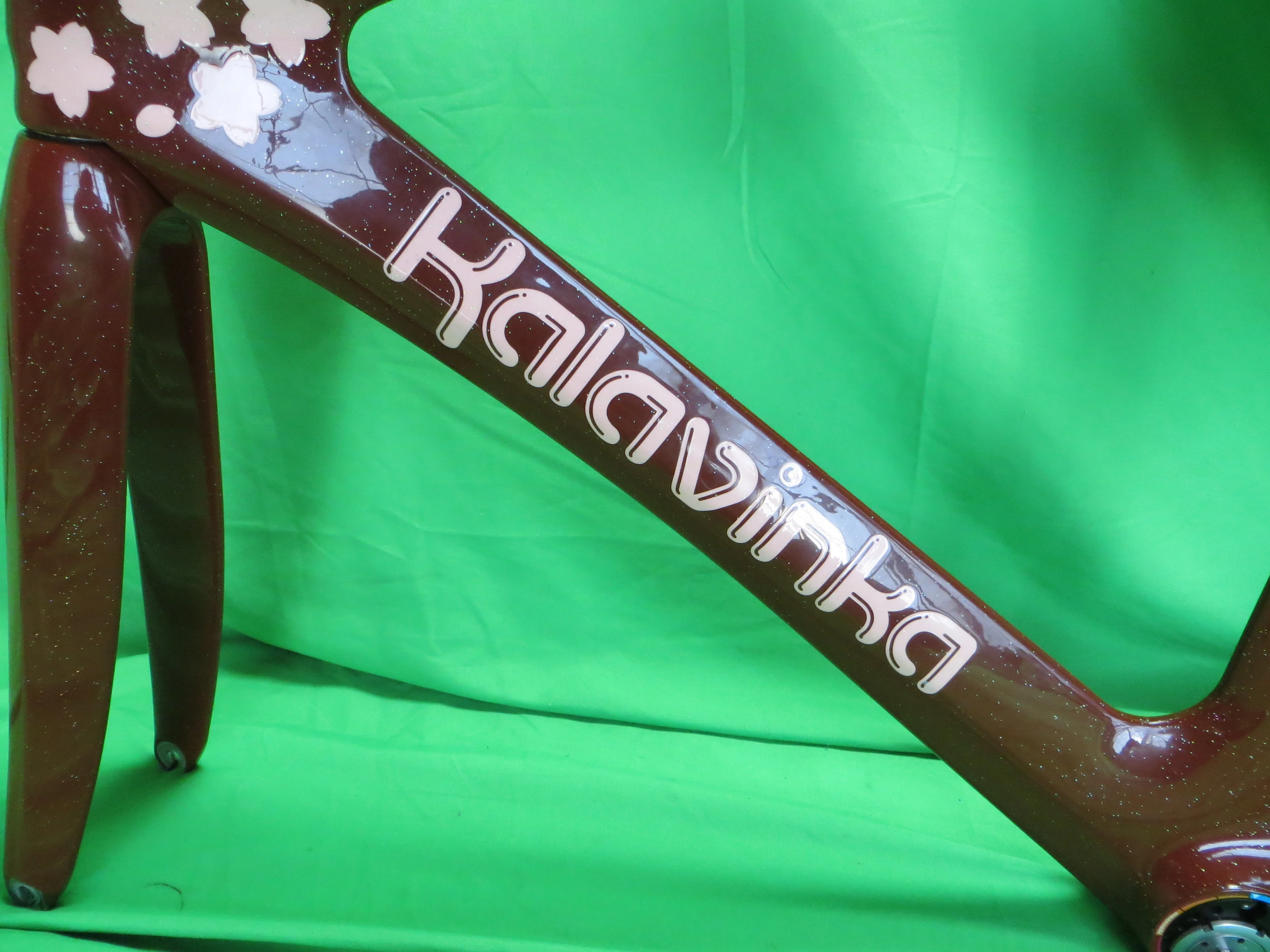 Rare! Kalavinka Girl'S Keirin Carbon Track Frame // Dark Red with Rainbow Flake // 47cm NJS Approved - Image 6